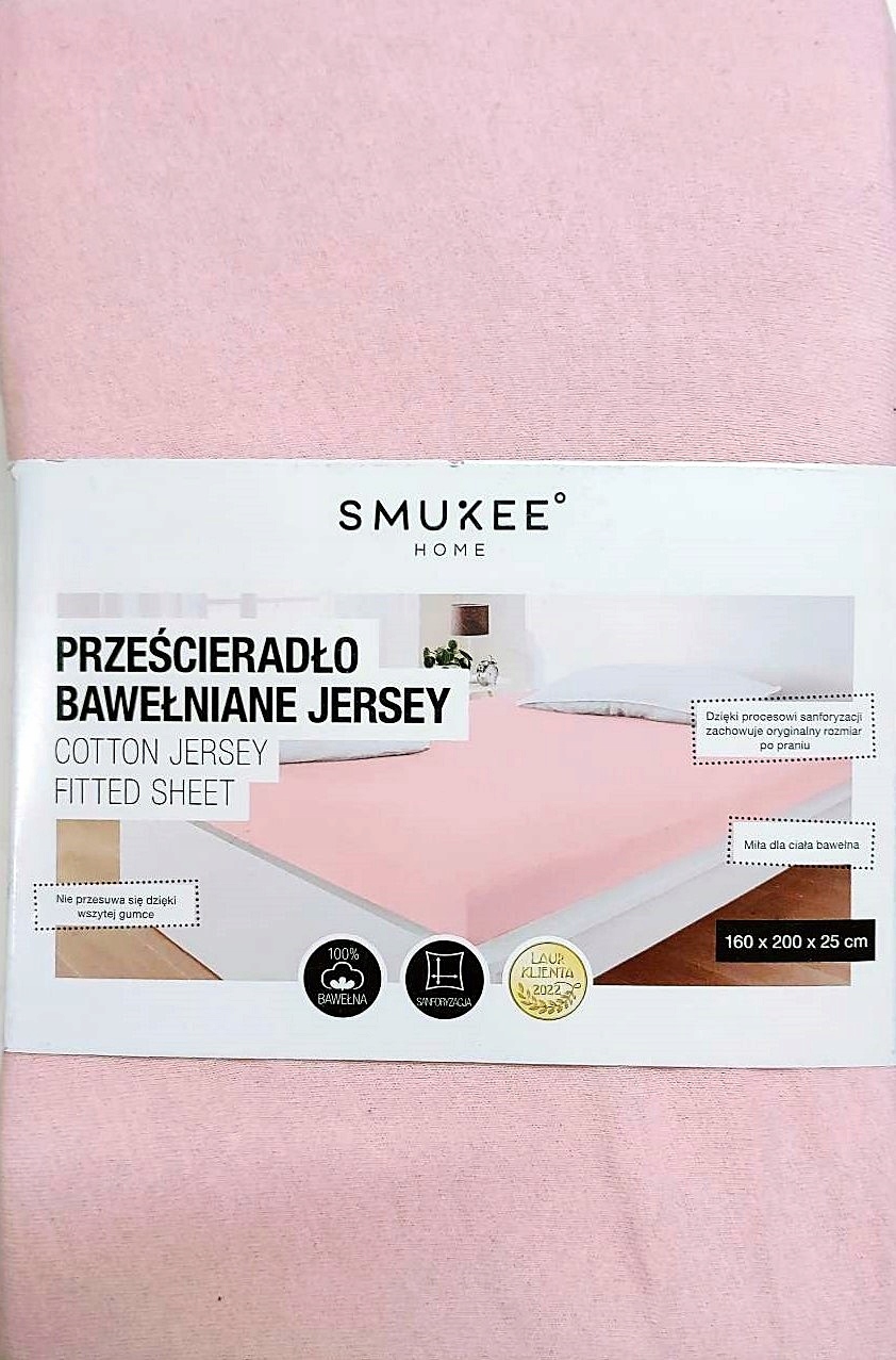

Prześcieradło z gumką bawełna Jersey 160x200x25