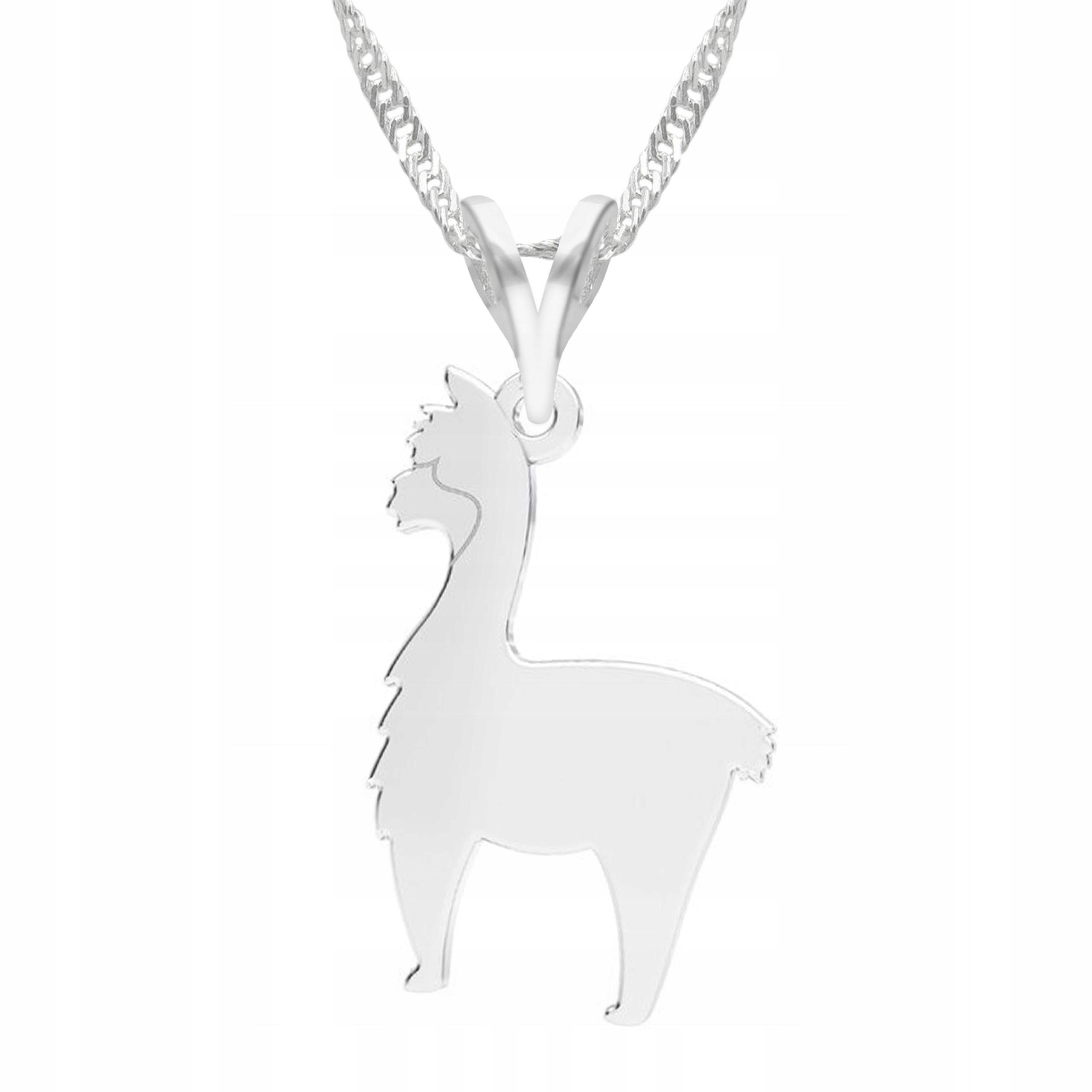 Stříbrný náhrdelník s Alpakou Zvíře Lama Zvířátko Stříbro 925