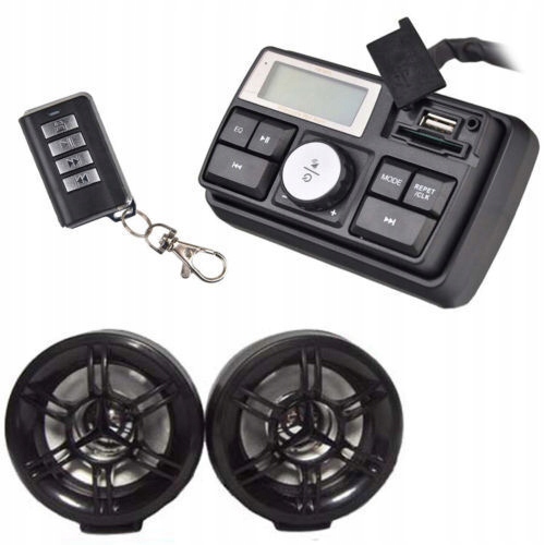RADIO MOTOCYKLOWE BLUETOOTH ALARM USB MP3 GŁOŚNIKI