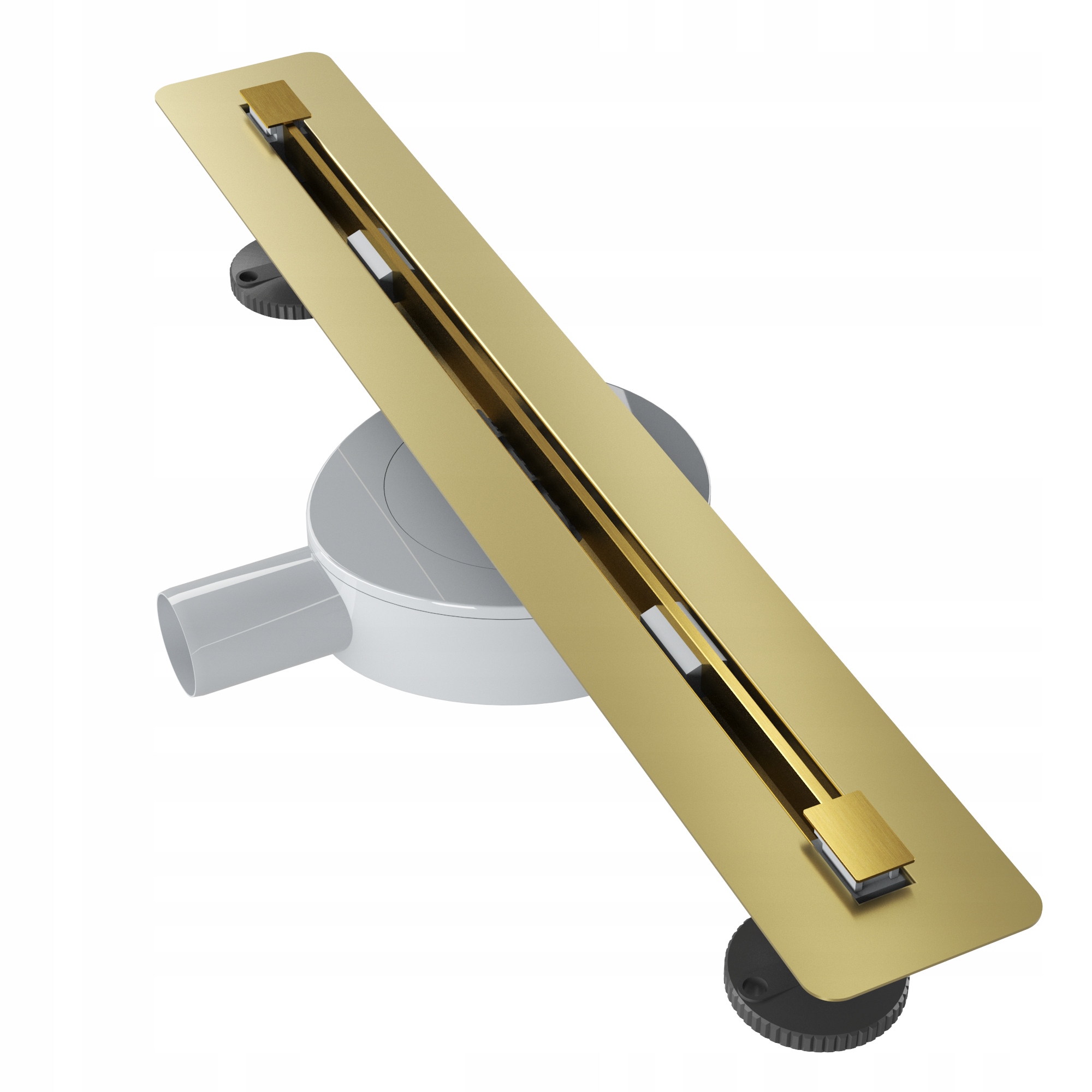 Lineárny Odtok Pod Dlažbu 50 cm Oceľ Sifón Sprchová Vanička Zlatá Luno