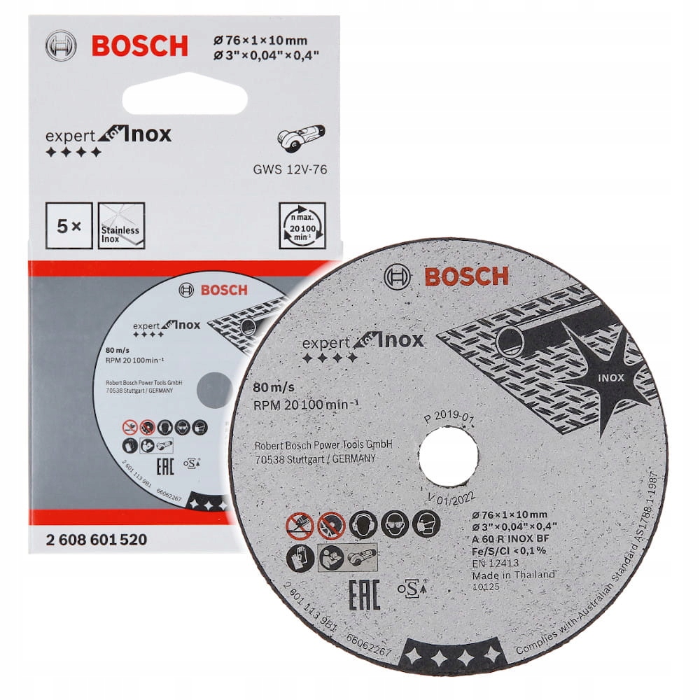 

Tarcza tnąca Bosch Expert for Inox 76 mm op. 5 szt