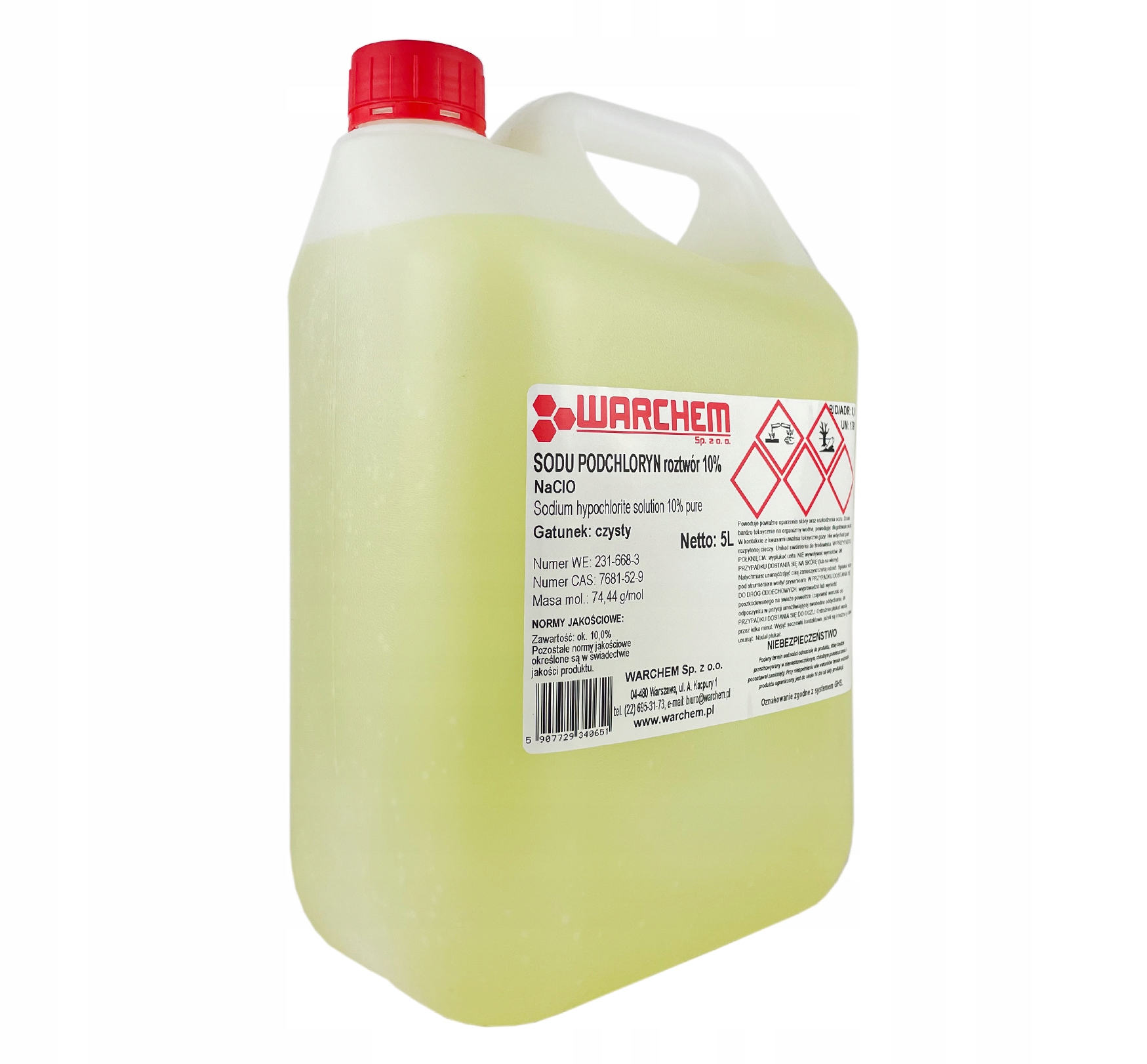 

Podchloryn Sodu roztwór 10% czysty 5L