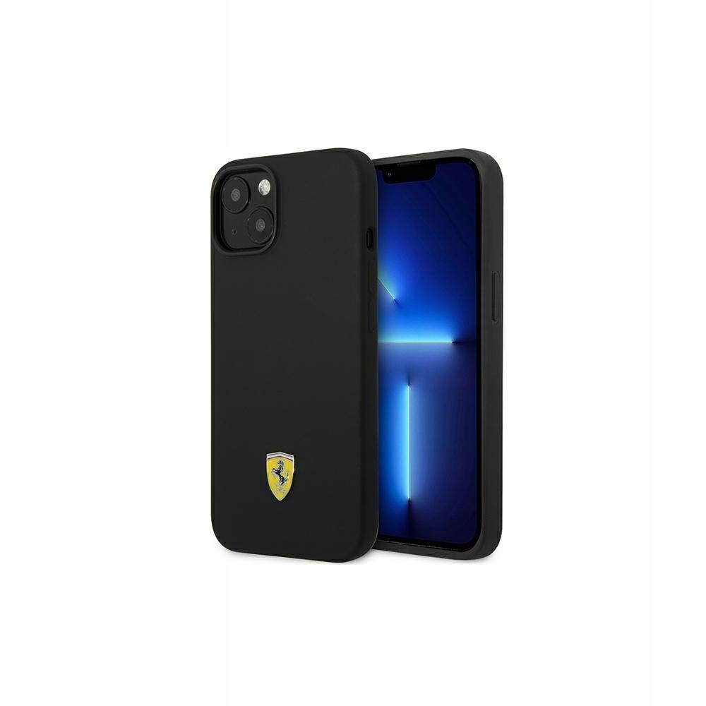 Etui Ferrari Silicone Metal Logo na iPhone 14 czarne Ferrari