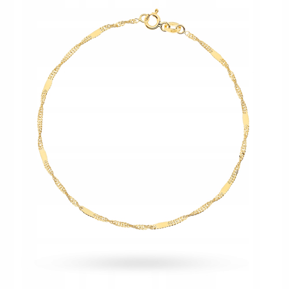 Náramek ze zlata – singapurská vazba s plechem – jedinečný dárek pro maminku