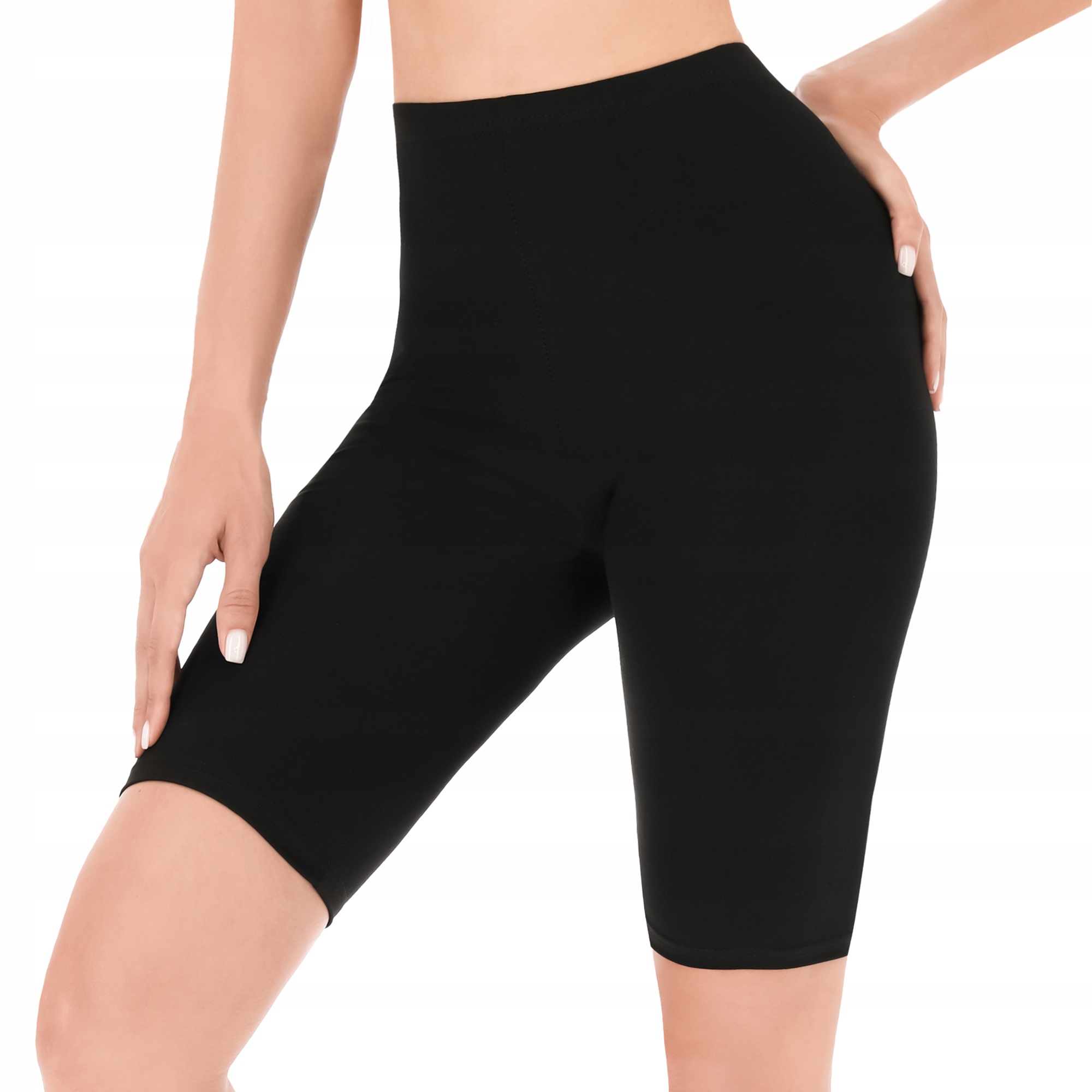 Kolarki damskie krótkie spodenki legginsy bikery bawełniane czarne 2XL Rozmiar XXL