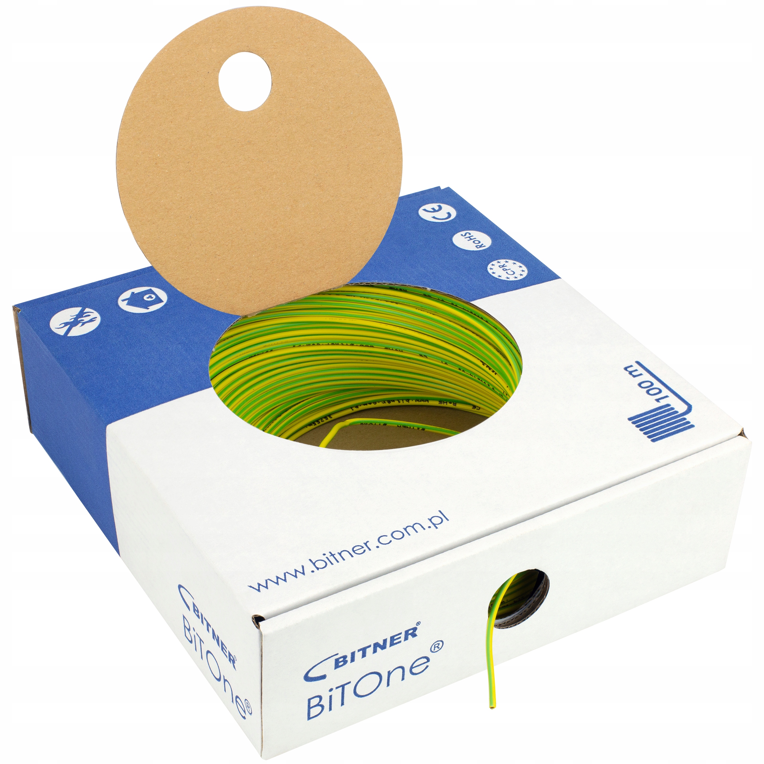 

Bitner Przewód linka Lgy 0,75mm żółto-zielony 100m