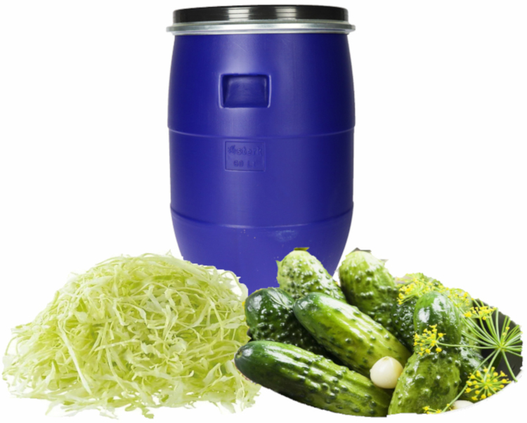 Beczka plastikowa z obejma 60L ATEST kiszenie woda