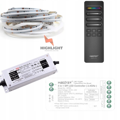 5m Sada Led Neon Remienok Hadica Cob Digitálna Rgb+nw 16W 24V SK6812