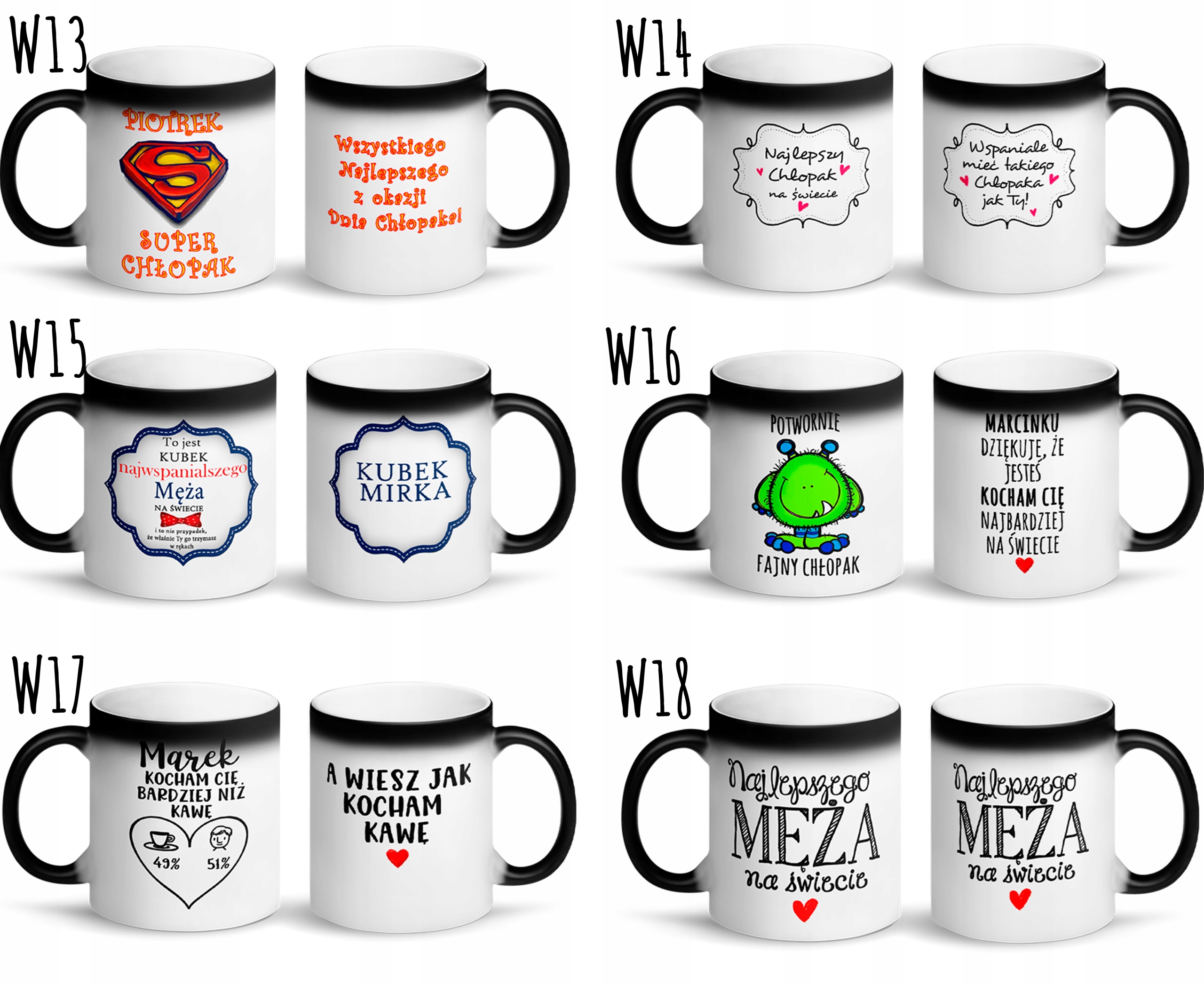 MAGICZNY KUBEK NA DZIEŃ CHŁOPAKA +IMIĘ GRATIS Marka inna