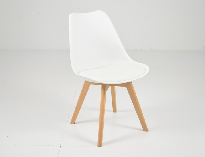 Stół 80x120/160 rozkładany 4 białe krzesła skandynawskie do jadalni Kolor obicia biały