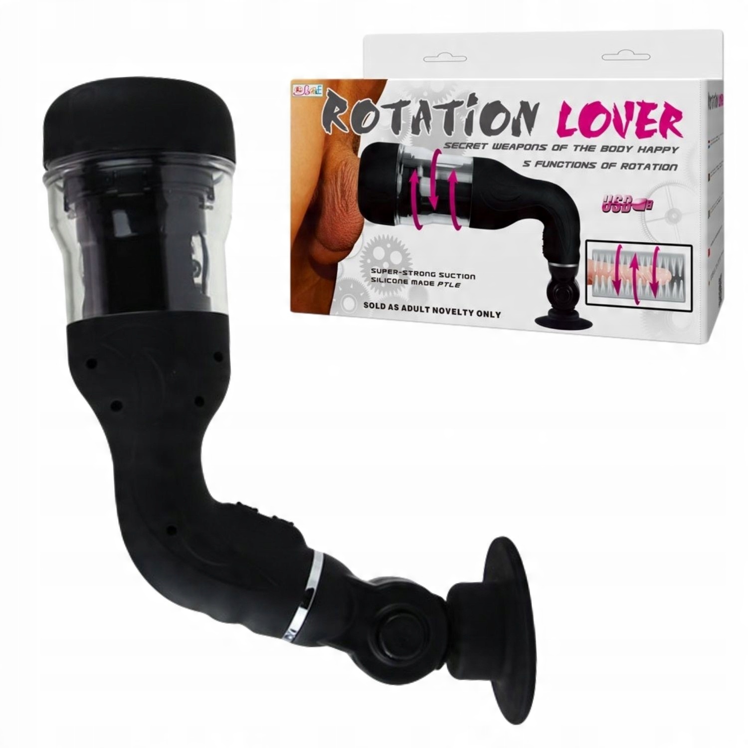 

Rotacyjny masturbator, Czarny Baile Usb