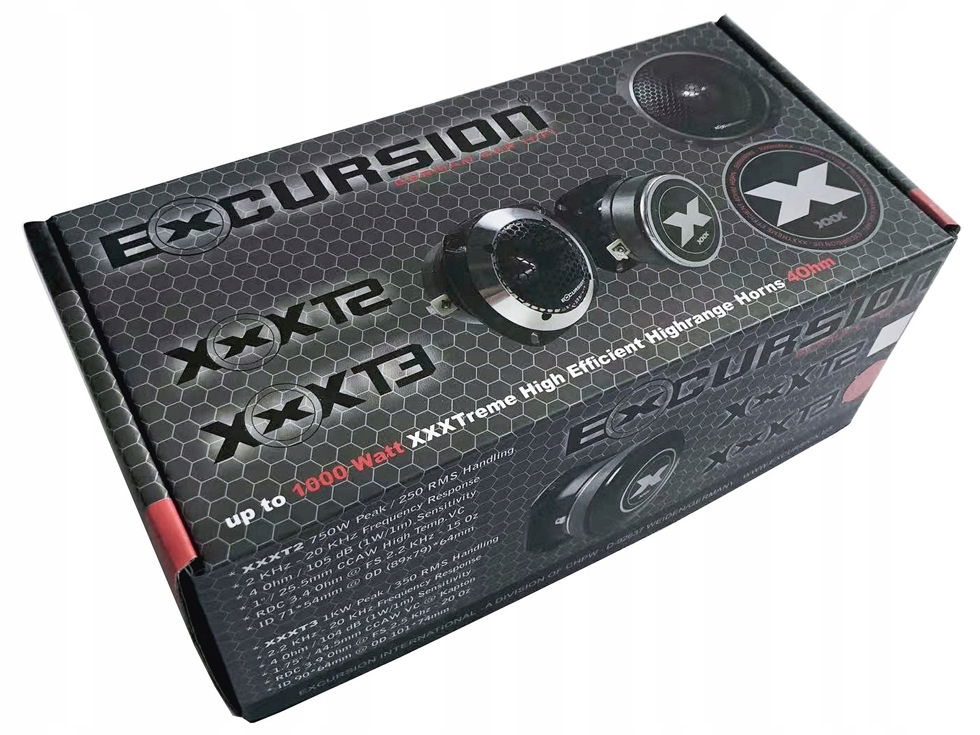 Excursion XXX-T2 - Głośniki WYSOKOTONOWE Tweetery SPL 105dB 250W RMS, 4Ohm Model XXX-T2