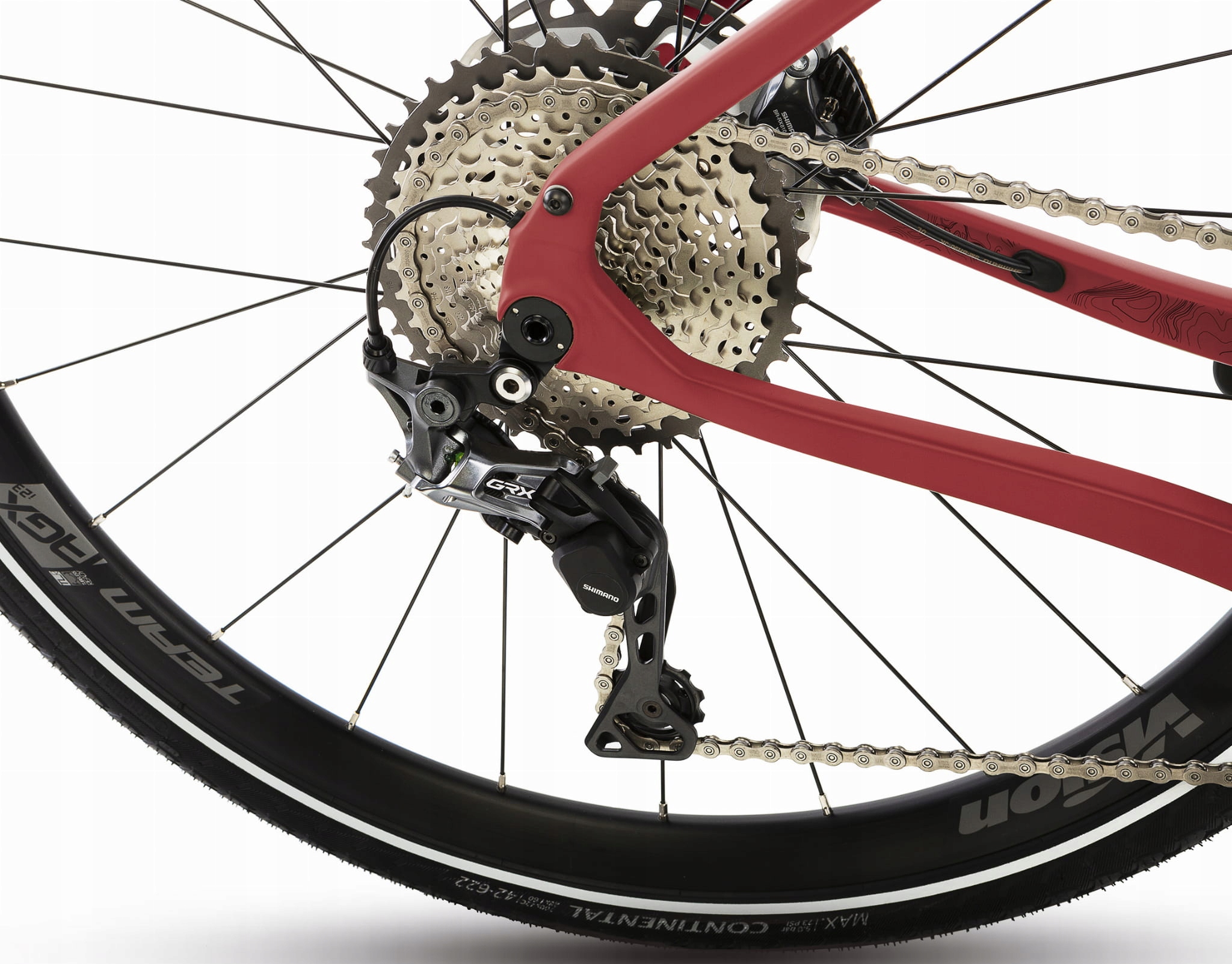 Rower Gravelowy Ceepo Rindo 28" r.L Shimano GRX 1x11 FSA Czerwony Mat Rozmiar ramy L