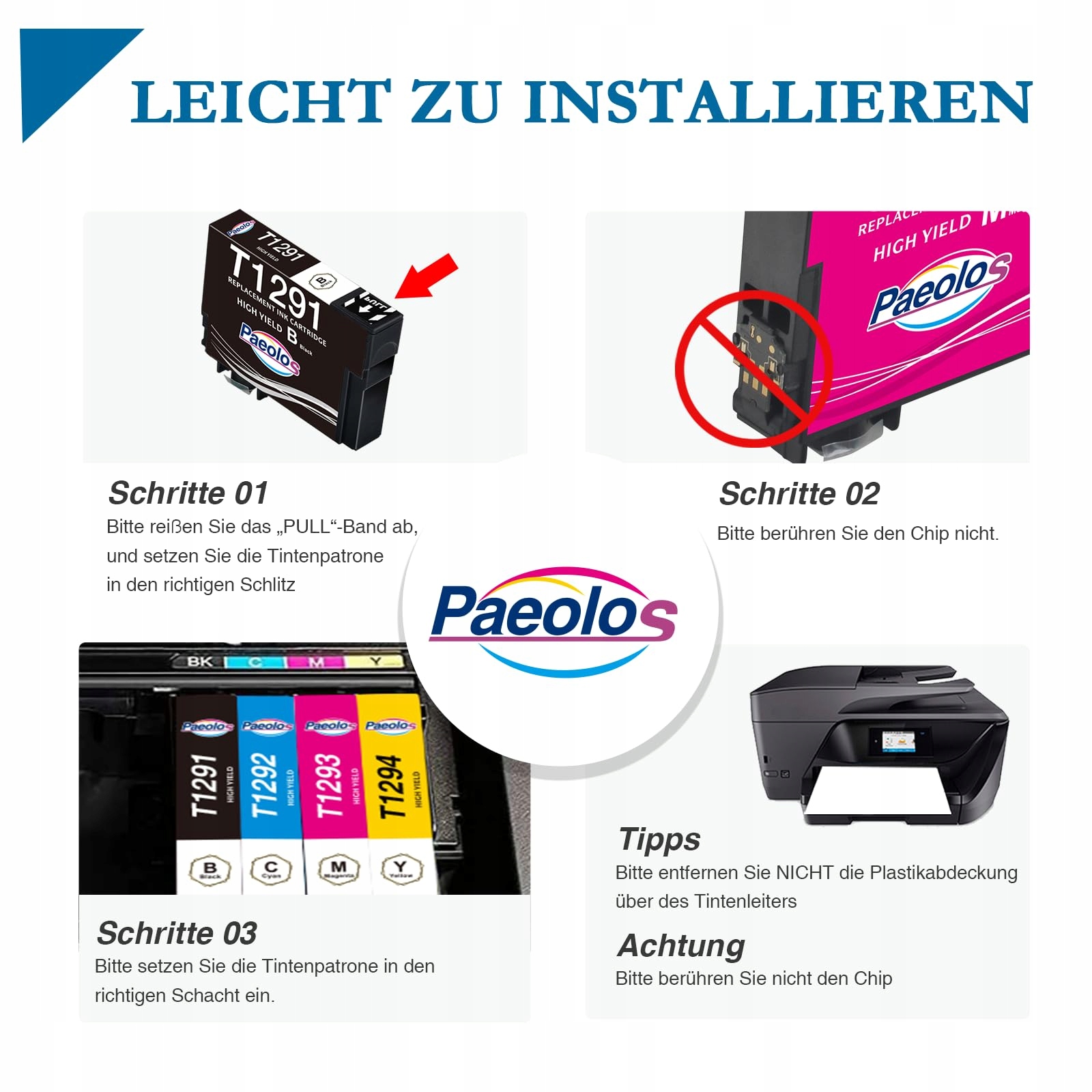 Paeolos T1295 Multipack kompatybilny z Epson WF 3520 wkłady atramentowe — miniatura 5