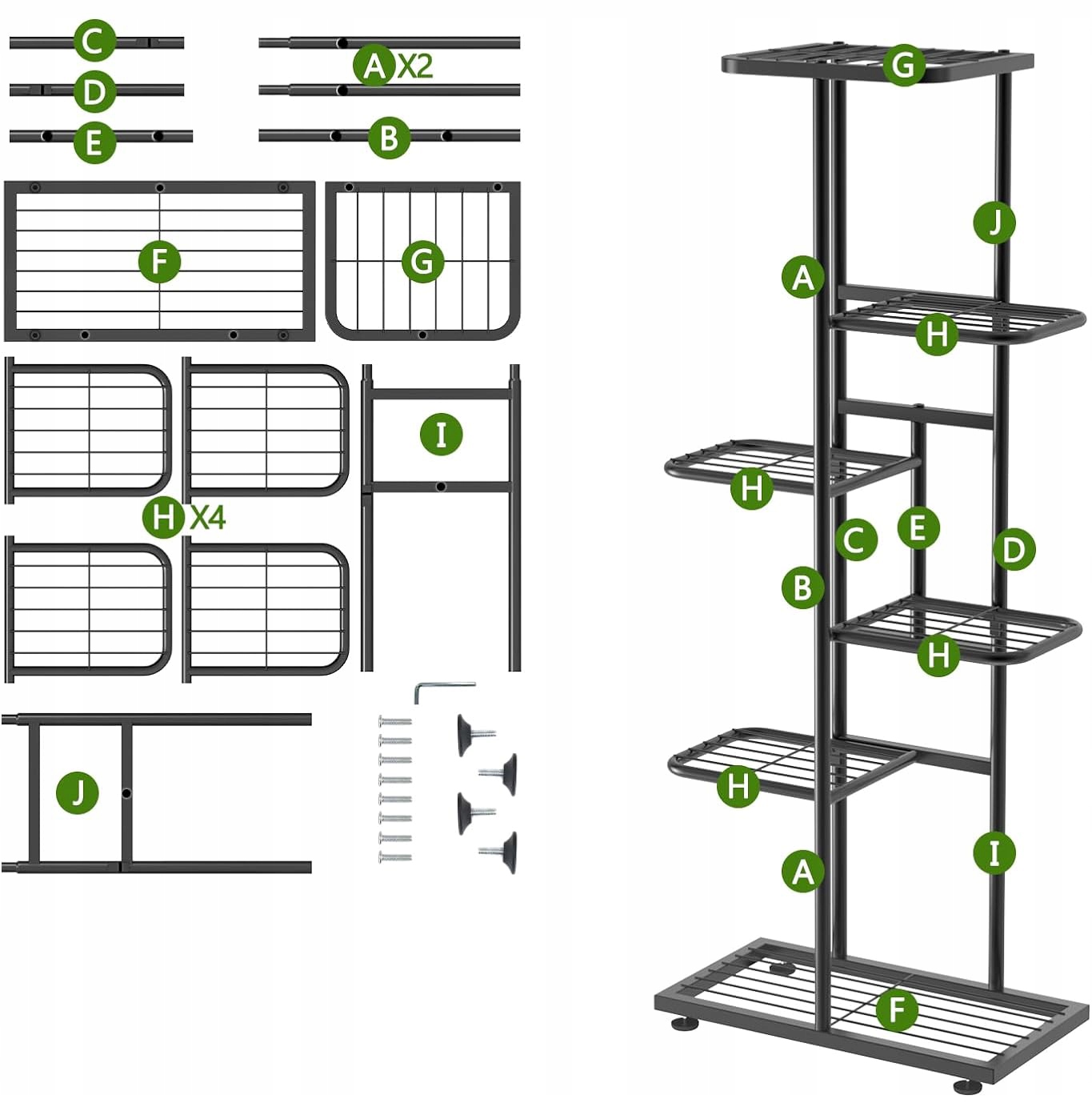 Kwietnik metalowy czarny