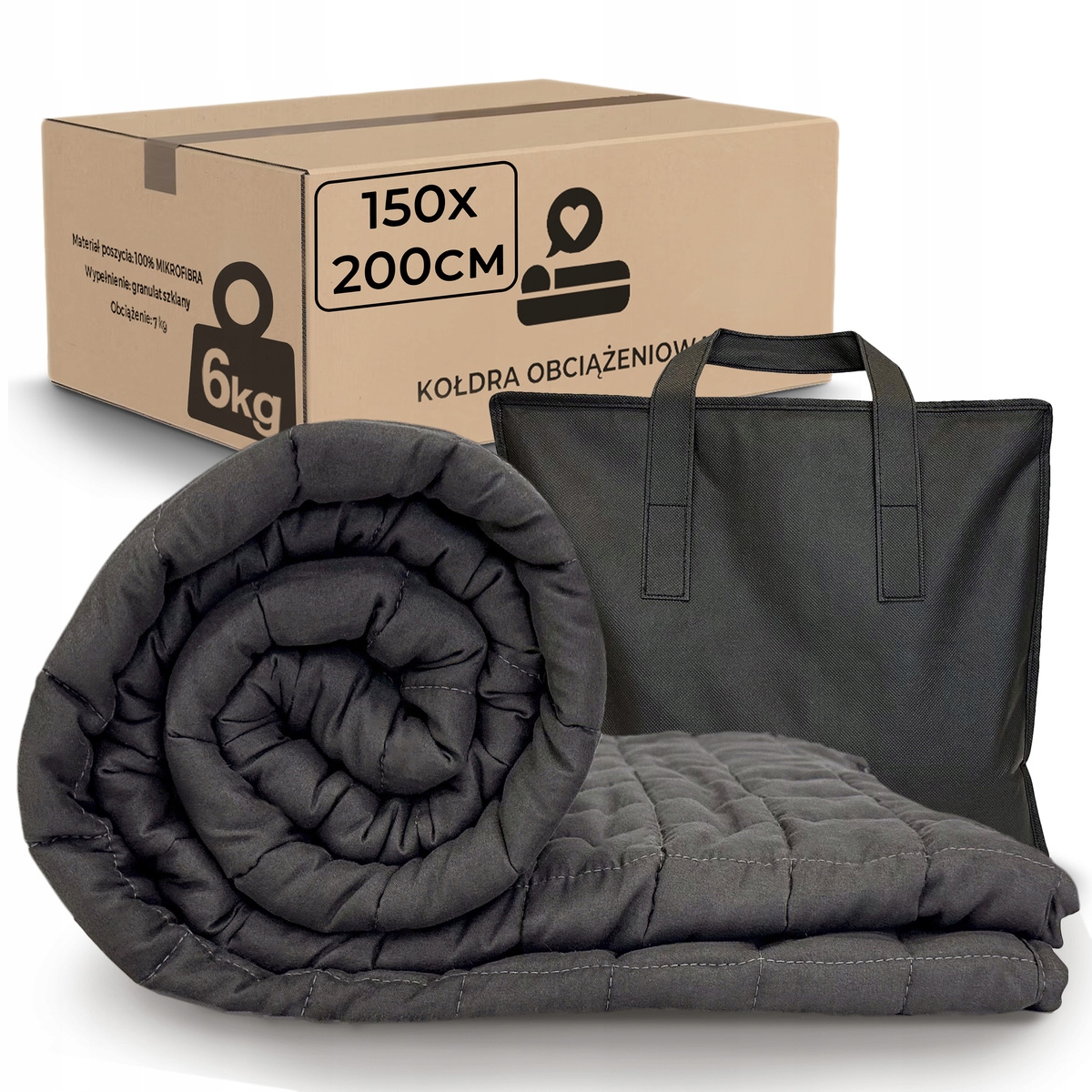 Kołdra Obciążeniowa Sensoryczna 6 kg koc Sensoryczny 150x200 Całoroczna Nel