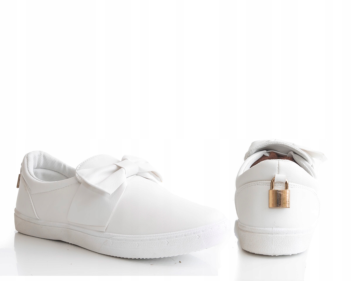 

Tenisówki odpinana Kokardka Białe damskie Trampki