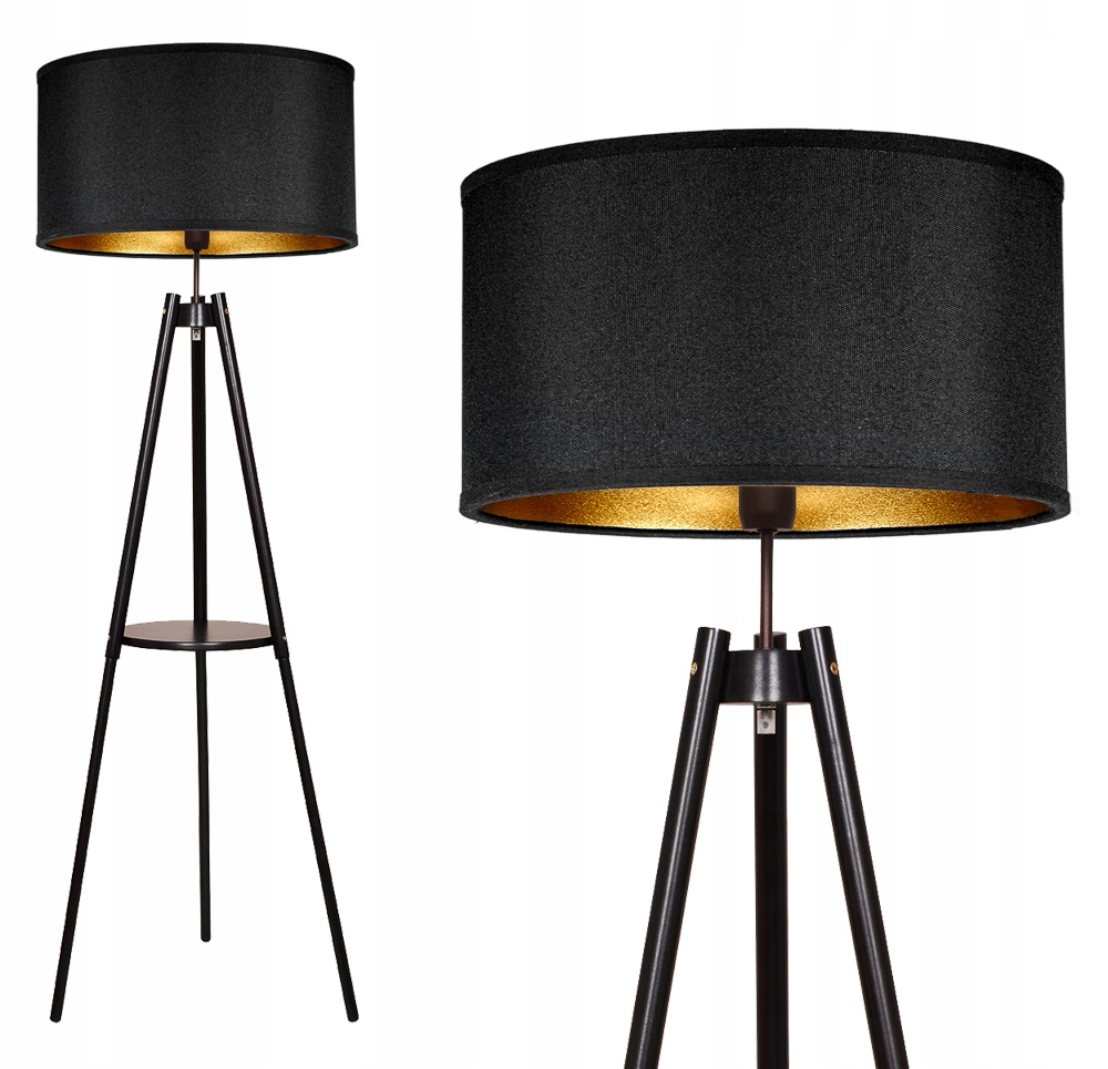 

Lampa Stojąca Podłogowa Trójnóg Ze Stolikiem Loft