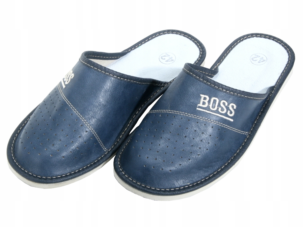 

Kapcie Męskie, Pantofle, Laczki Skóra (186A) - 42