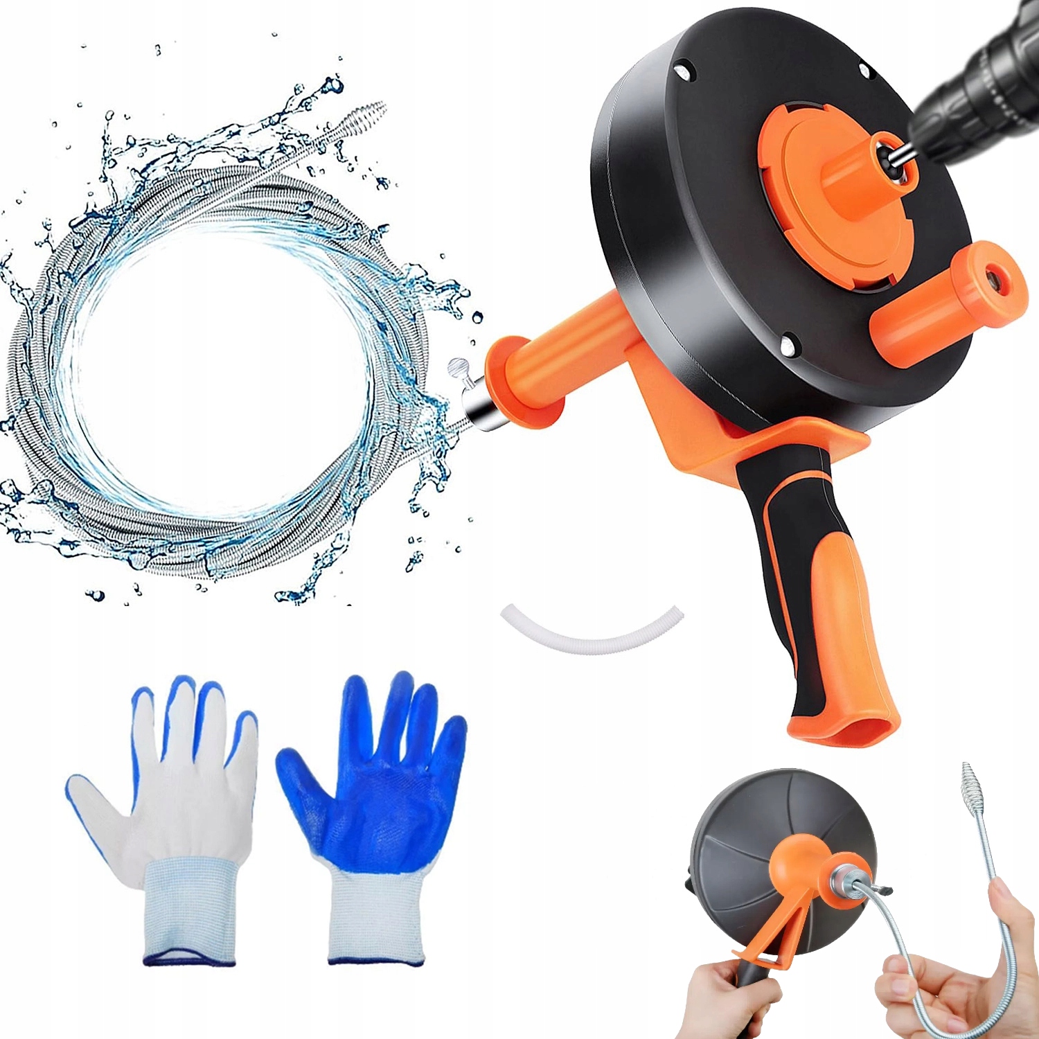 SPIRALA DO RUR KANALIZACYJNA NA WIERTARKĘ 7.6m zestaw