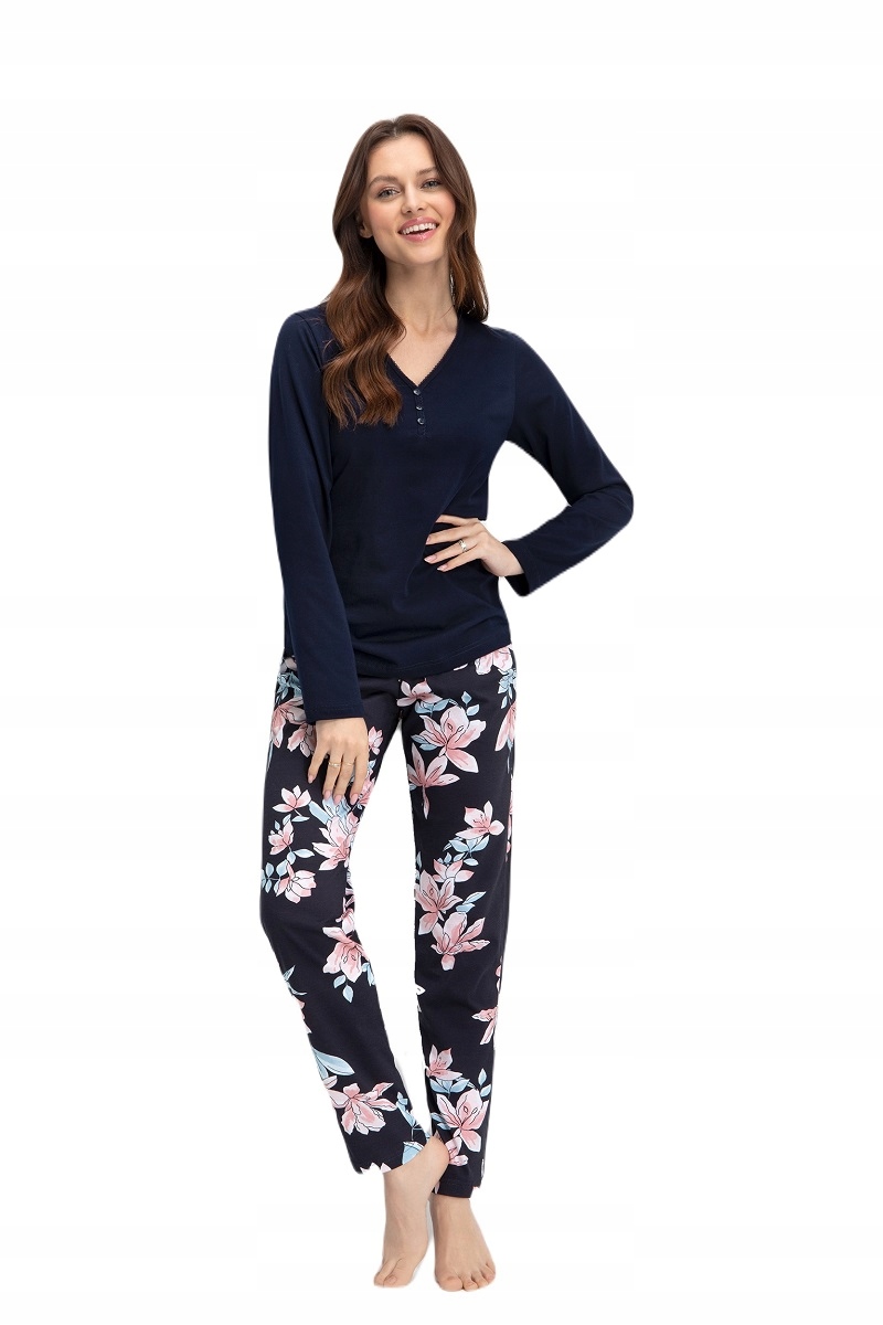 Dámské Pyžamo Luna 661/XXL, Tmavě Modrá Barva