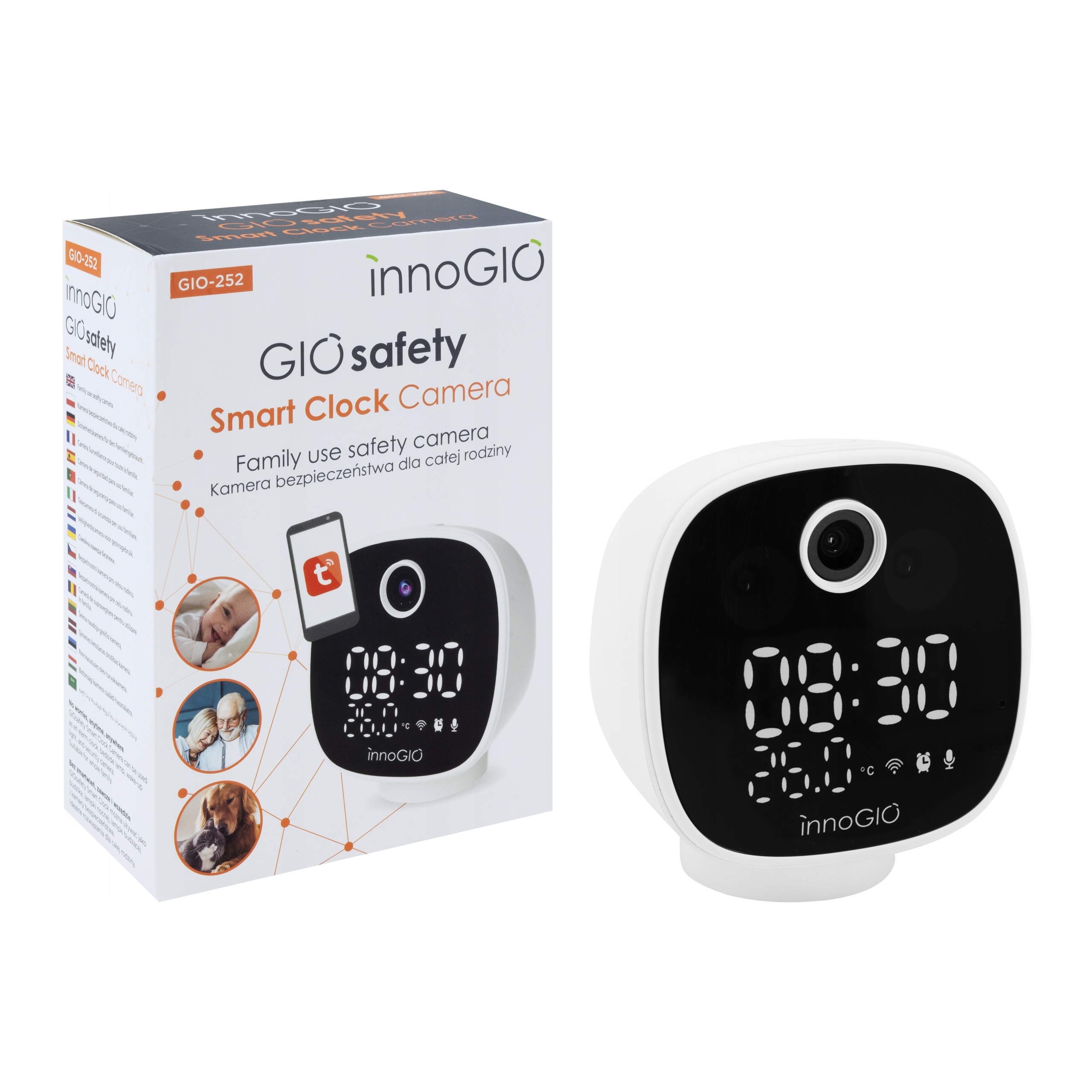 Innogio GIO-252 Kamera Wi-Fi elektroniczna niania GIOsafety Smart Clock