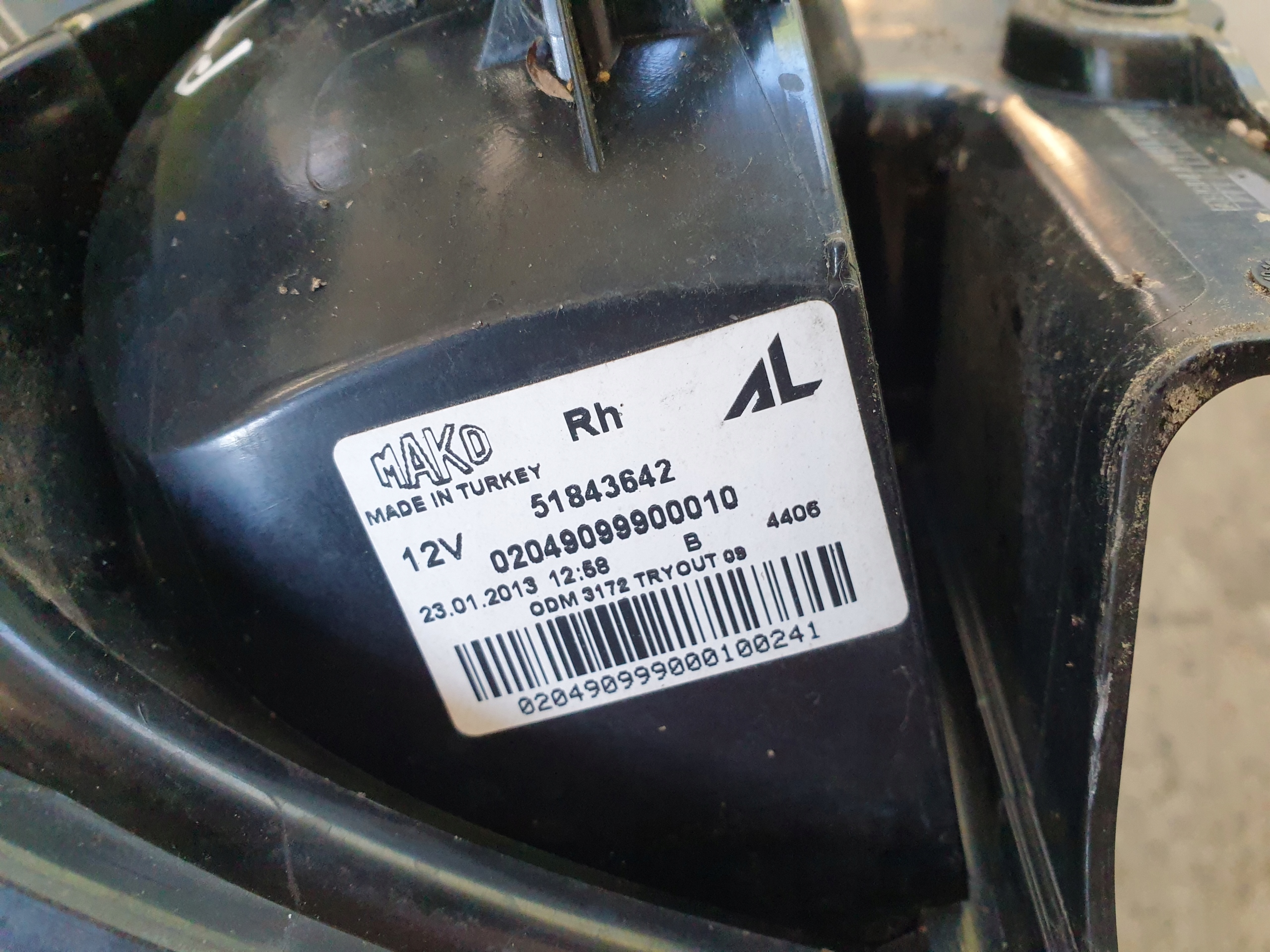 light rear right FIAT PANDA III 3 2012- 51843642