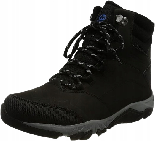 Merrell Pánské Vysoké Trekové Boty Černé Šněrovací Kůže 44 Jtj