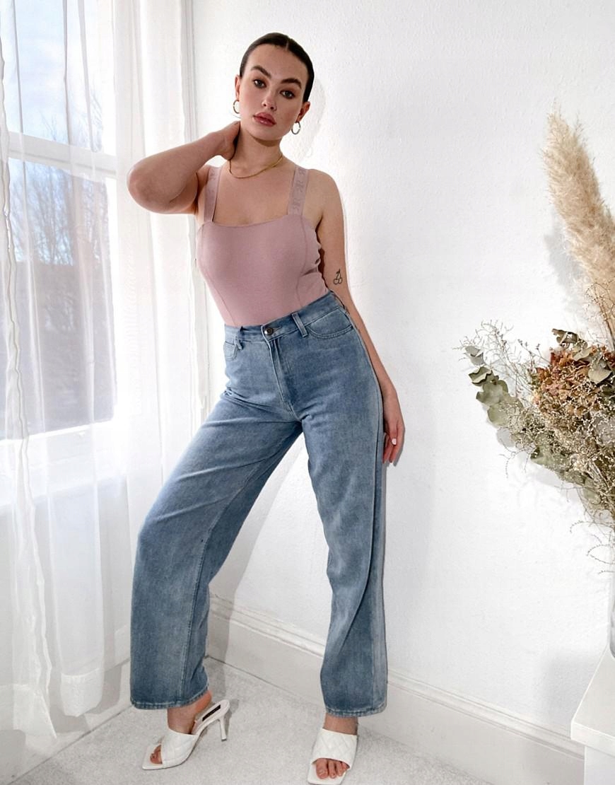 RIVER ISLAND RÓŻOWE BODY __38 Dekolt kwadratowy