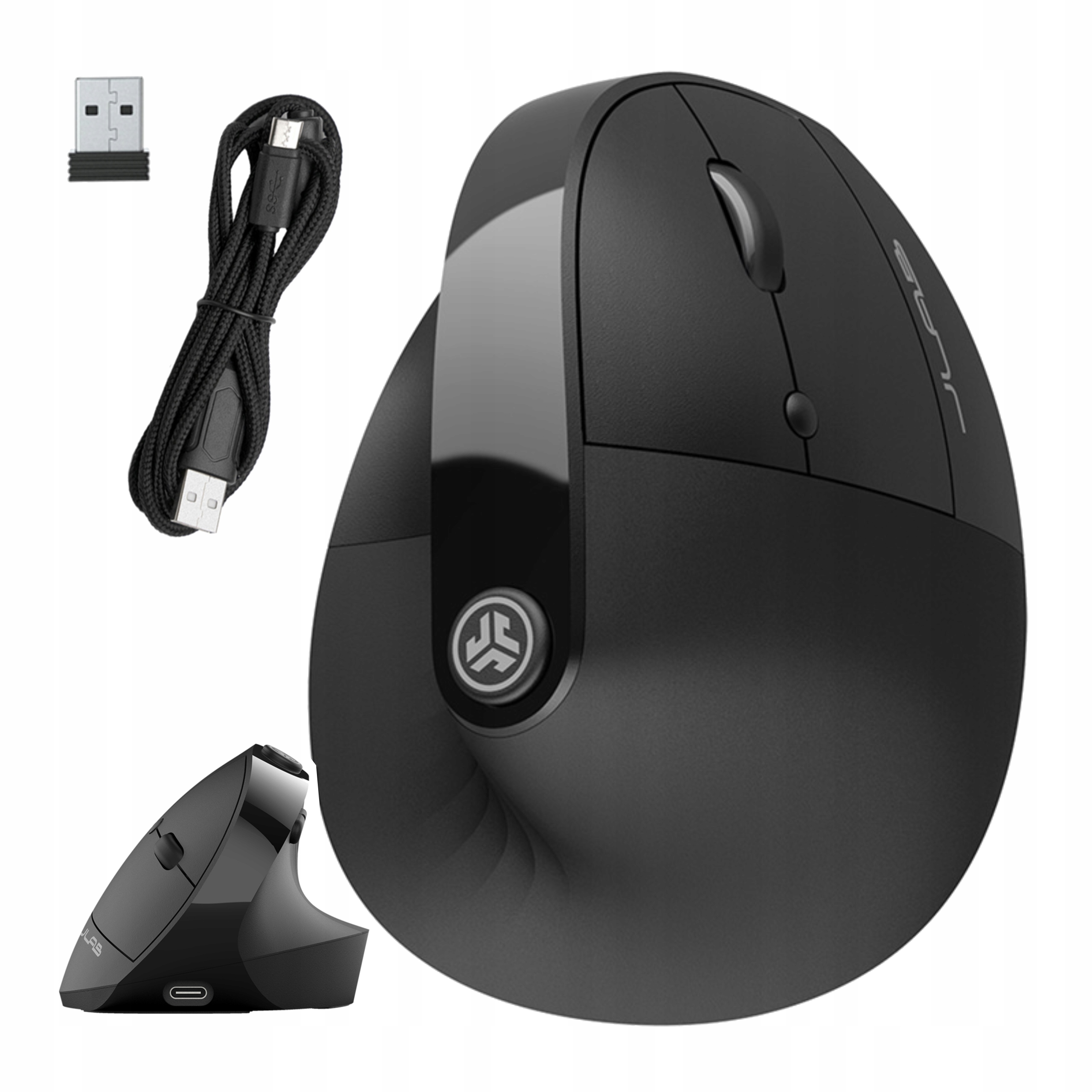Mysz Bezprzewodowa Pionowa Ergonomiczna 2400DPI Bluetooth 5.2 Usb 2.4GHZ