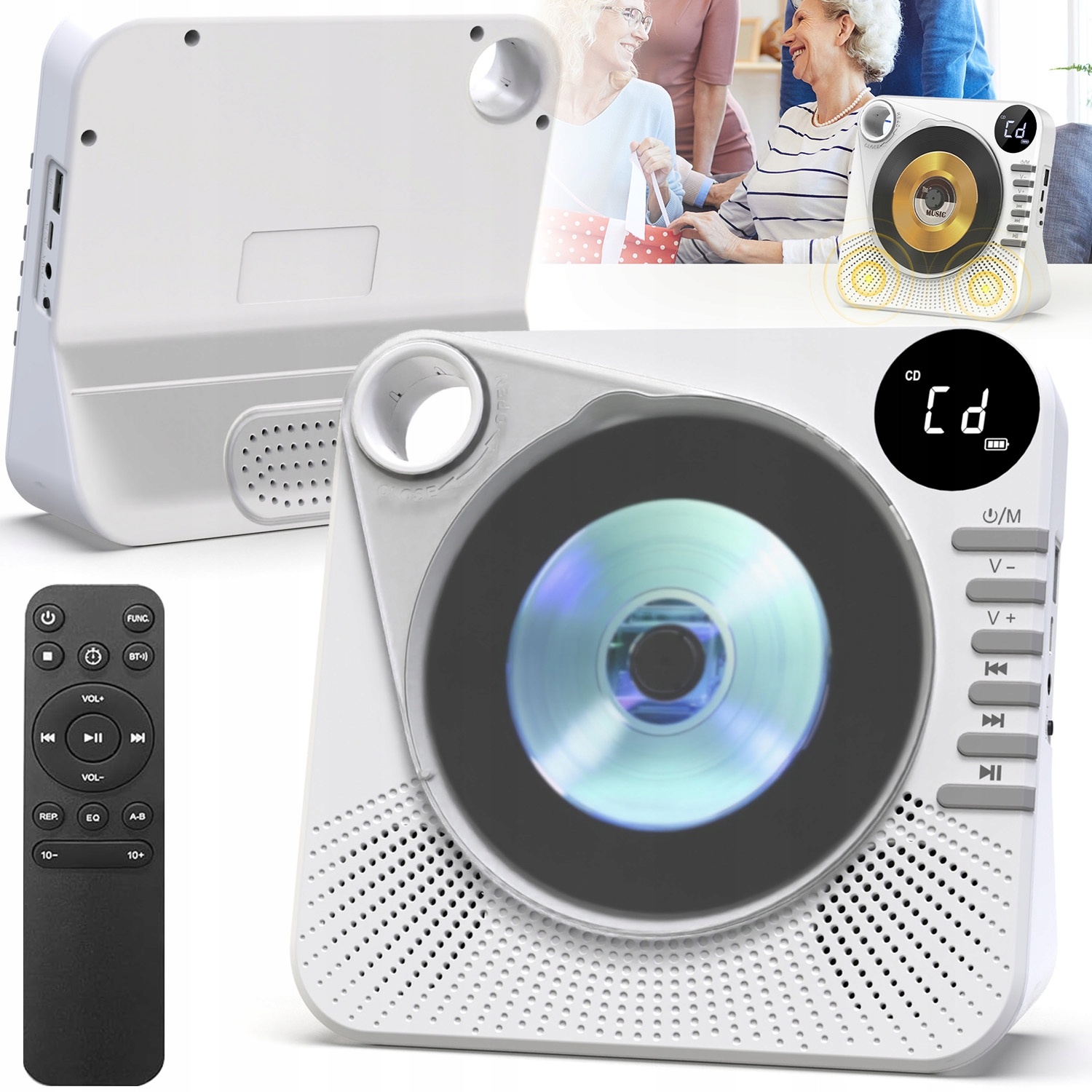 Přenosný Přehrávač CD MP3 Reproduktor Přehrávání Disku S Bluetooth Albem
