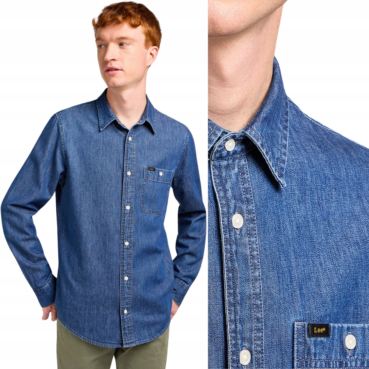 Lee Leesure Shirt Heirloom pánská džínová košile tenká Džíny Regular M