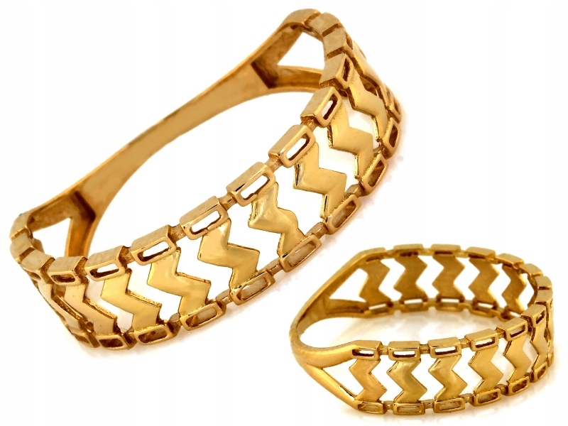 Ažurový zlatý prstýnek 585 14kt, moderní model 1.30g r16 jako dárek