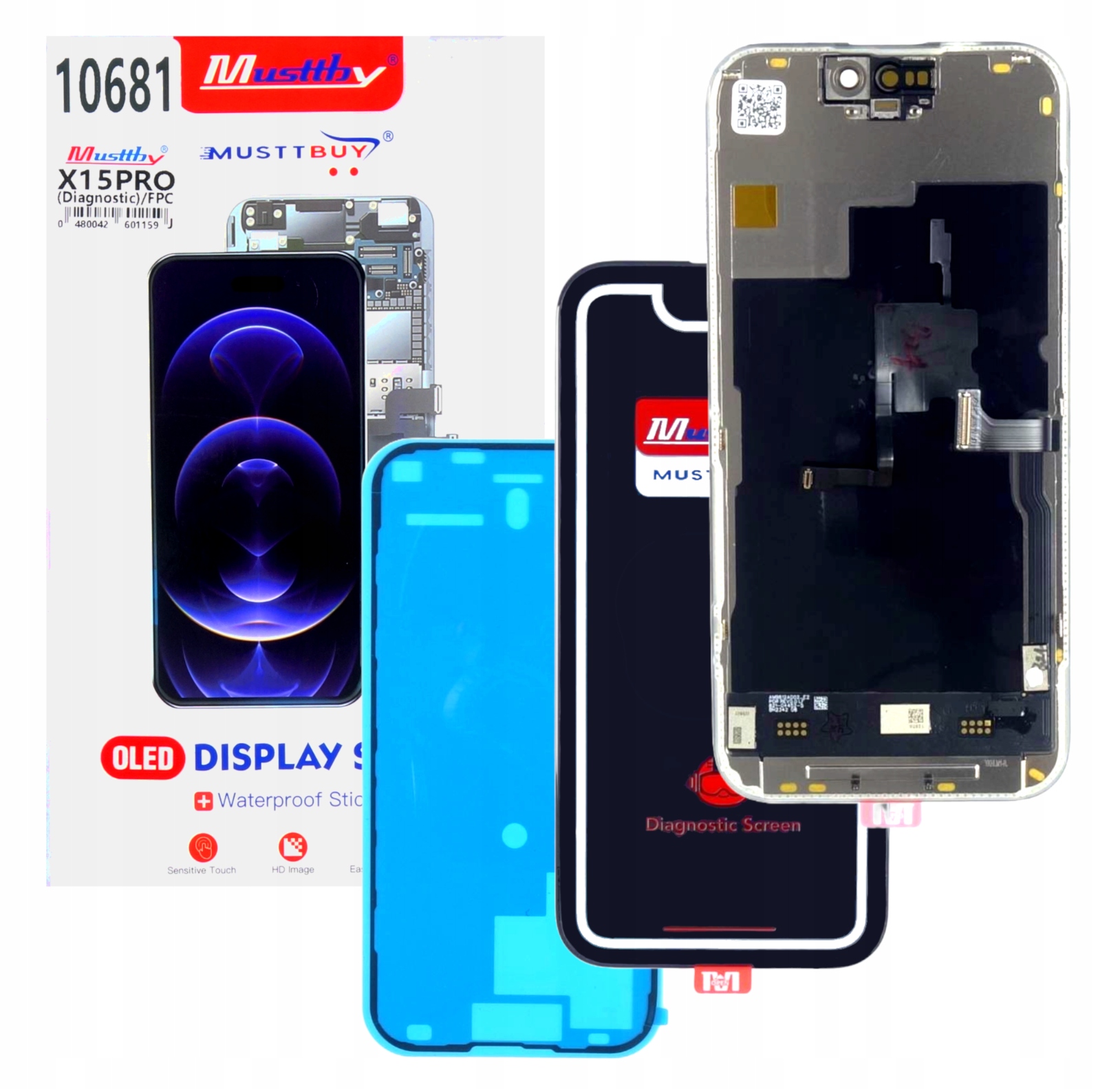 Soft Oled displej programovatelný pro Apple iPhone 15 Pro 120Hz Diagnostic