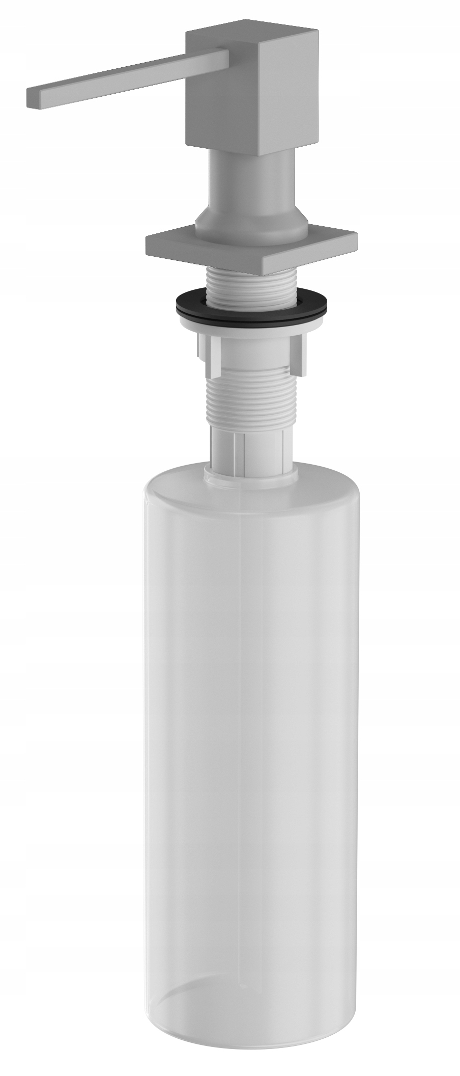 DOZOWNIK SZARY PŁYNU MYDŁA DO ZLEW KWADRATOWY Pojemność pojemnika 300 ml