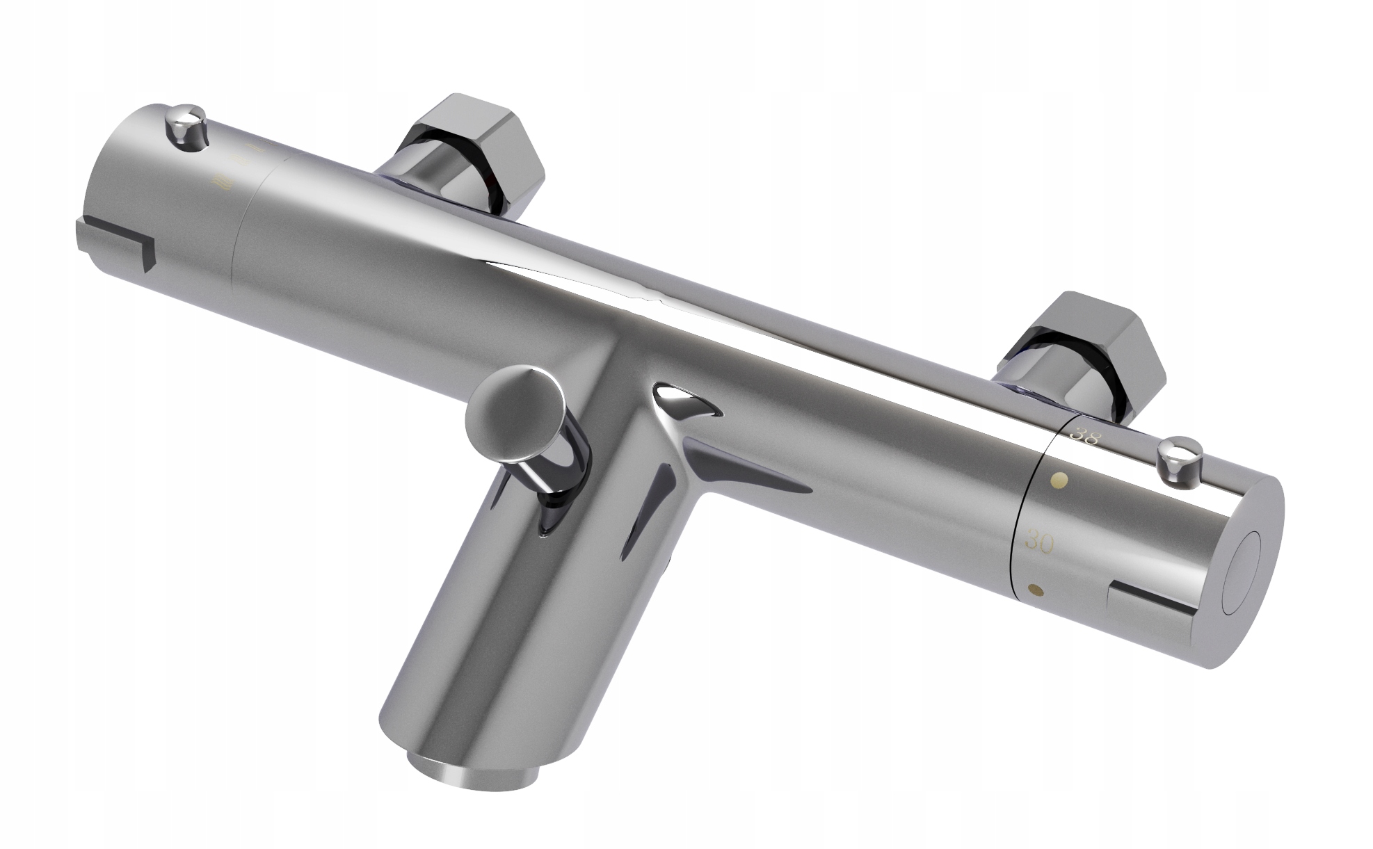 Termostatická Sprchová Batéria Strieborná Sprchová Kohútiková Kúpeľňa Laton