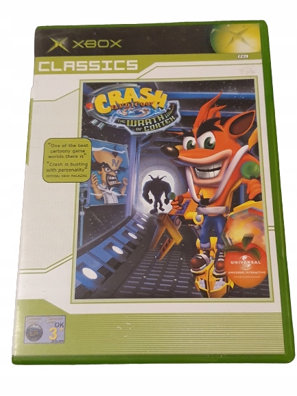 XBOX CRASH BANDICOOT WRATH OF CORTEX X BOX CLASSIC