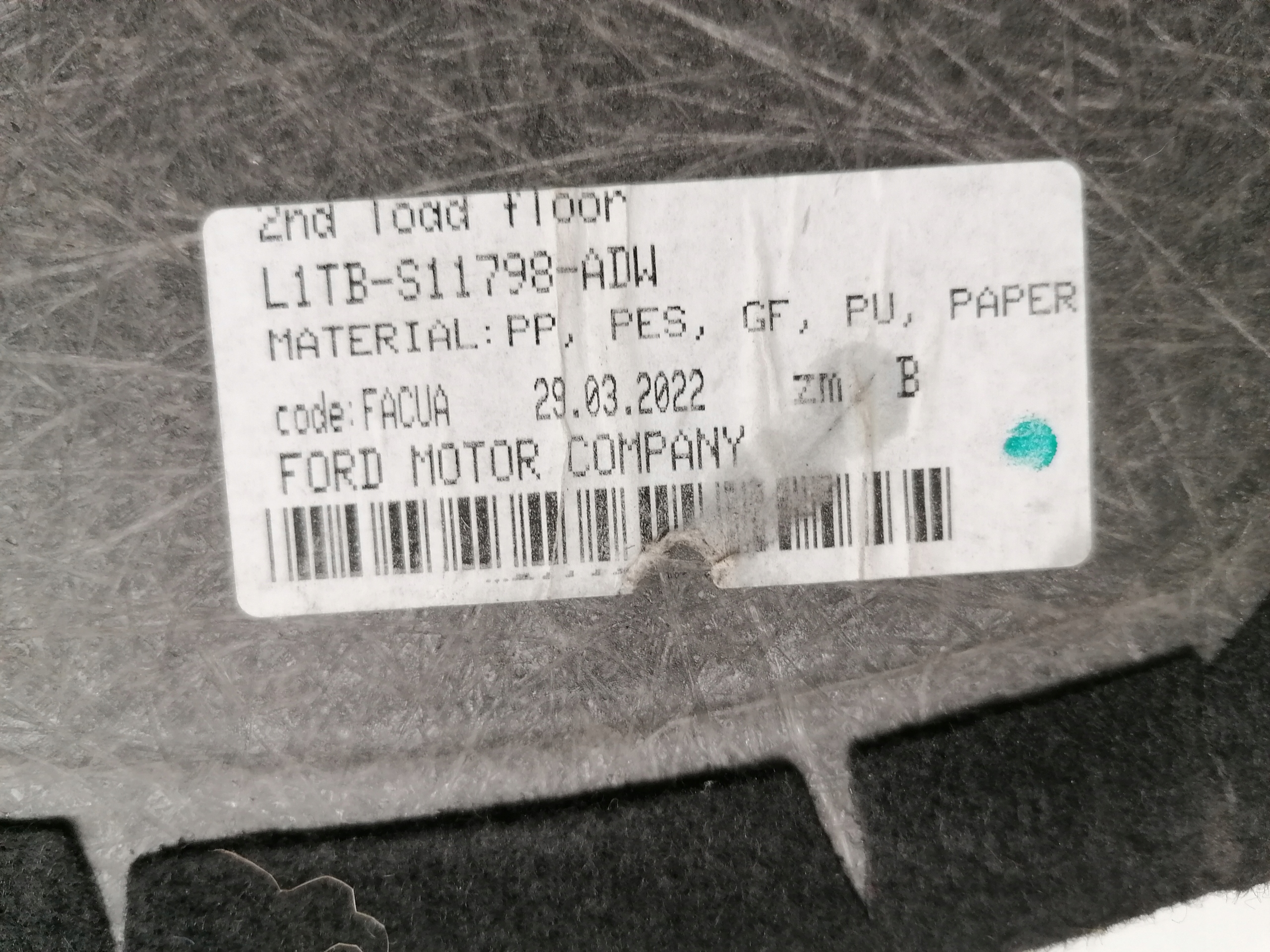 FORD PUMA MK2 PODŁOGA BAGAŻNIKA WYKŁADZINA 2019- Producent części Ford OE