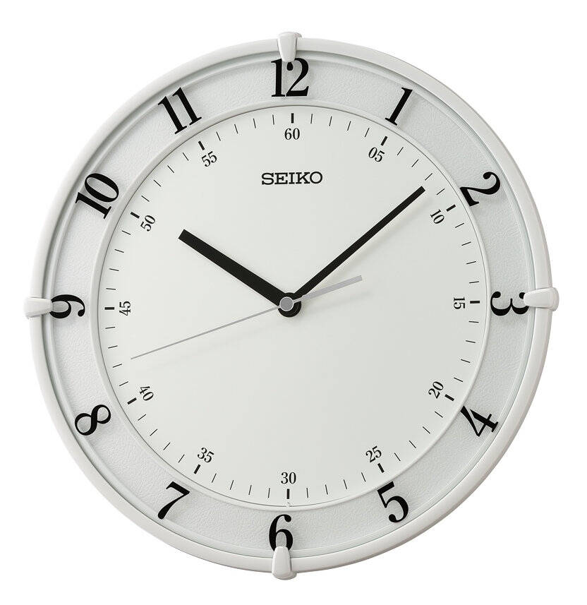 Biele Čitateľné Dekoračné Tiché Japonské Hodiny Seiko QXA805W 31 cm