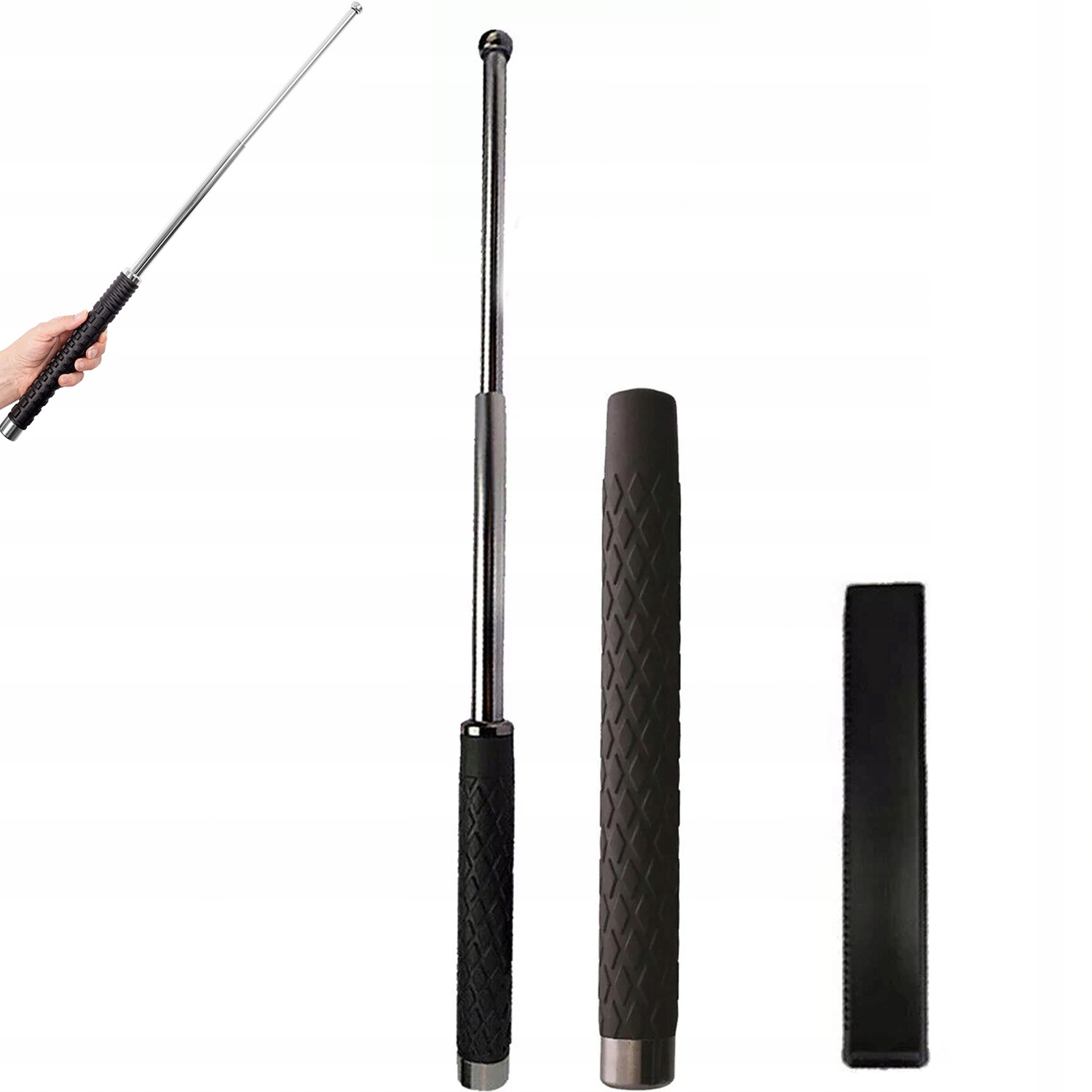 Pałka Teleskopowa Policyjna Do Samoobrony Składana Baton 65 CM 26"