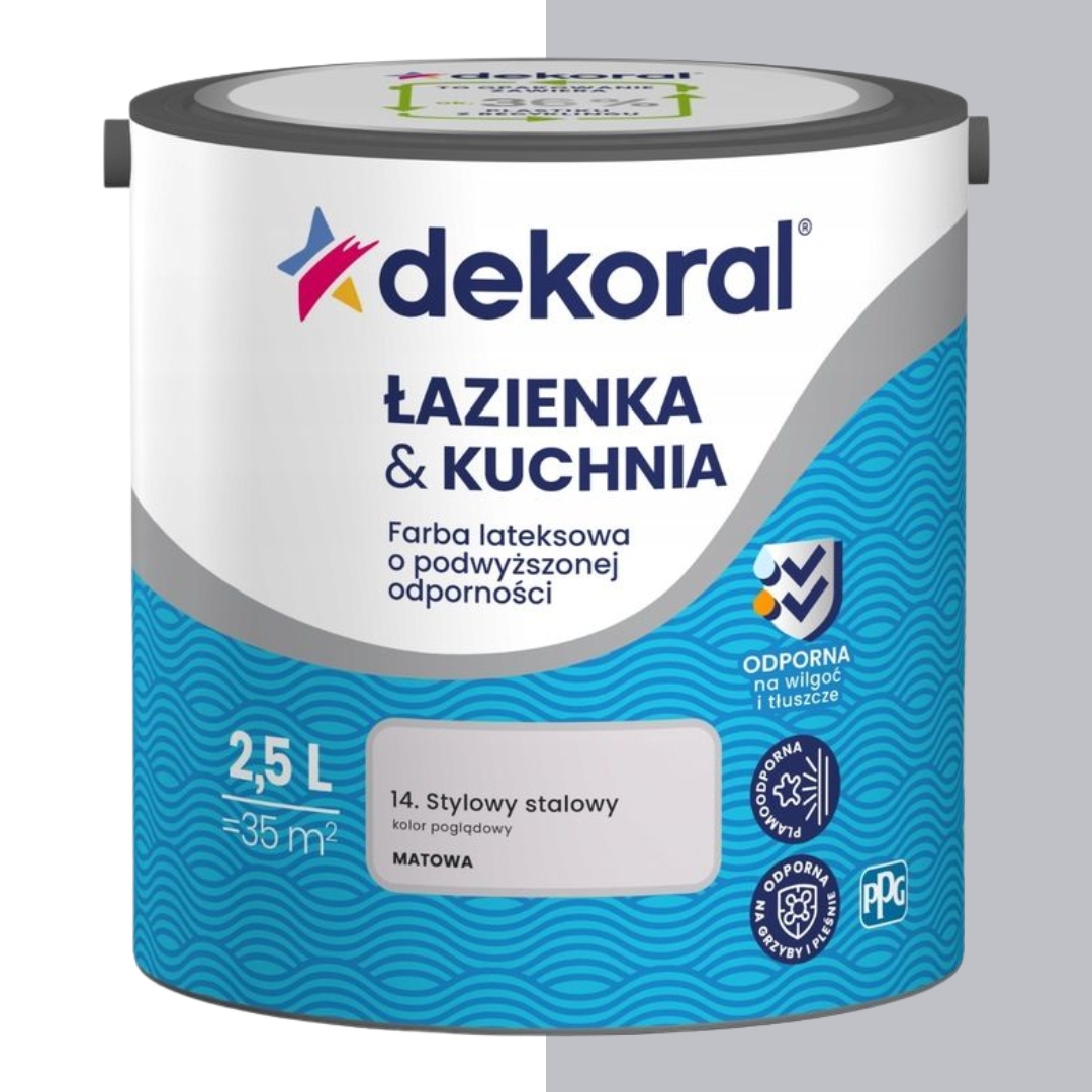 Dekoral Barva Latexová Koupelna & Kuchyň 2,5L Stylová Ocelová