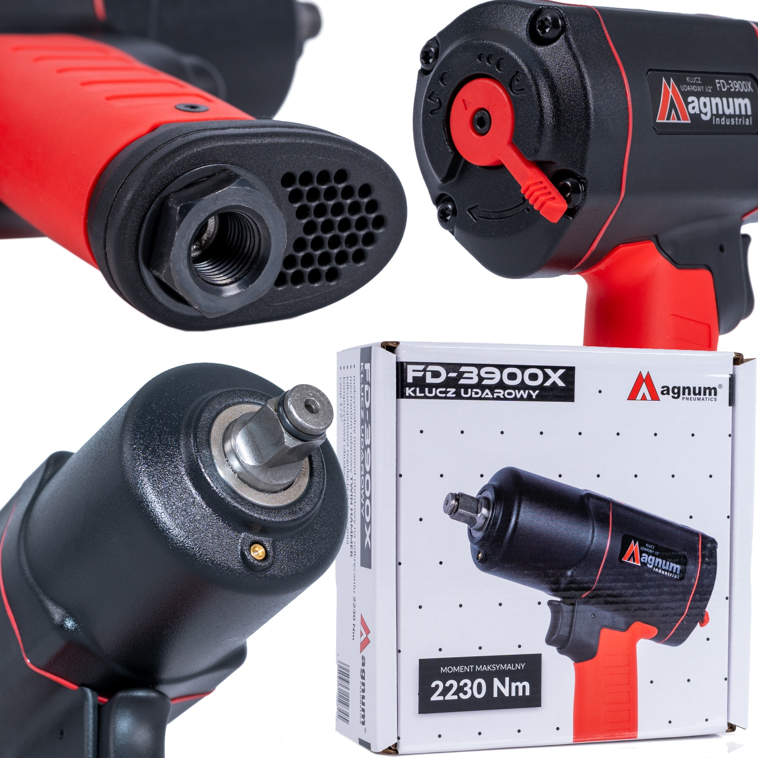 Silný Kompozitní Pneumatický Rázový Utahovák 2230 Nm 1/2 Magnum FD-3900X