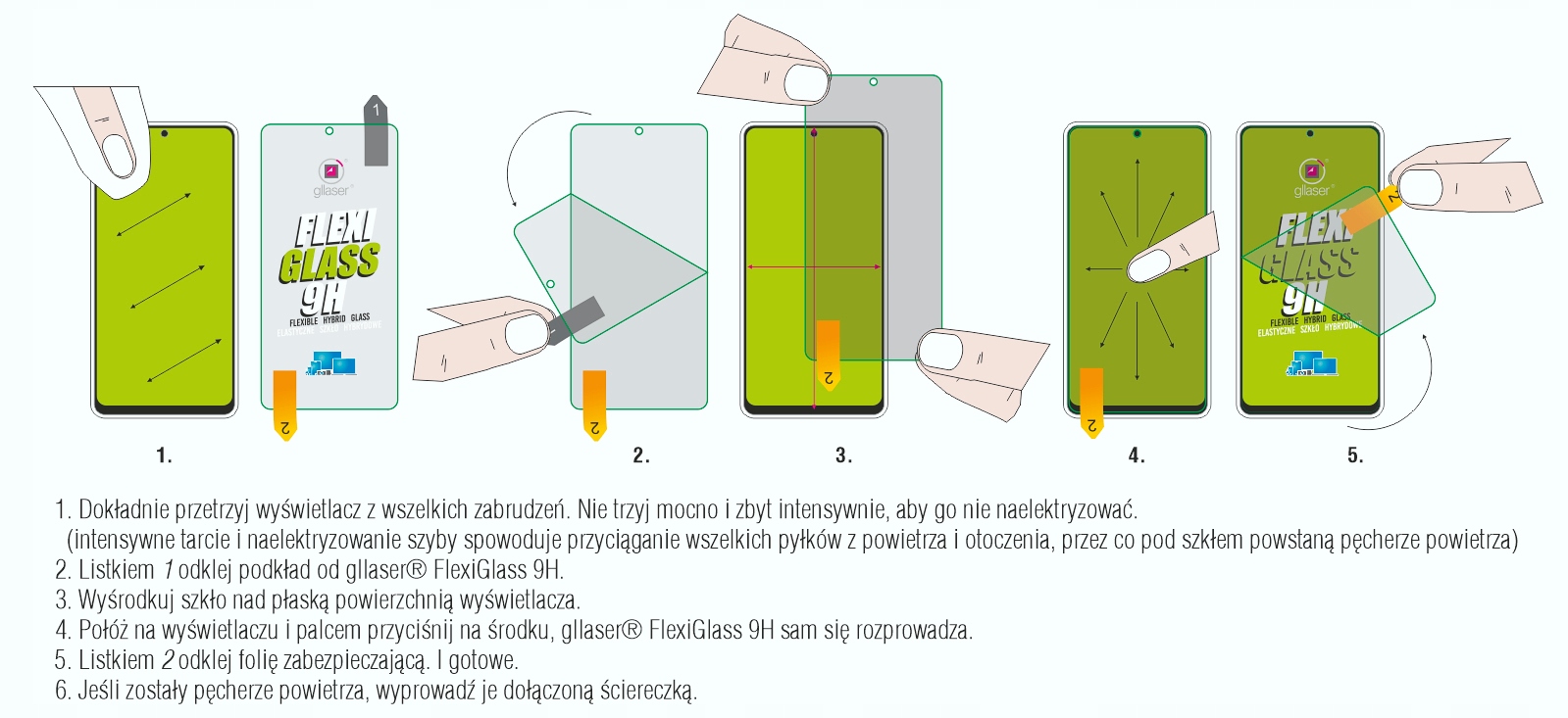 Szkło hybrydowe FLEXIGLASS 9H Garmin Fenix 6X PRO Marka Gllaser