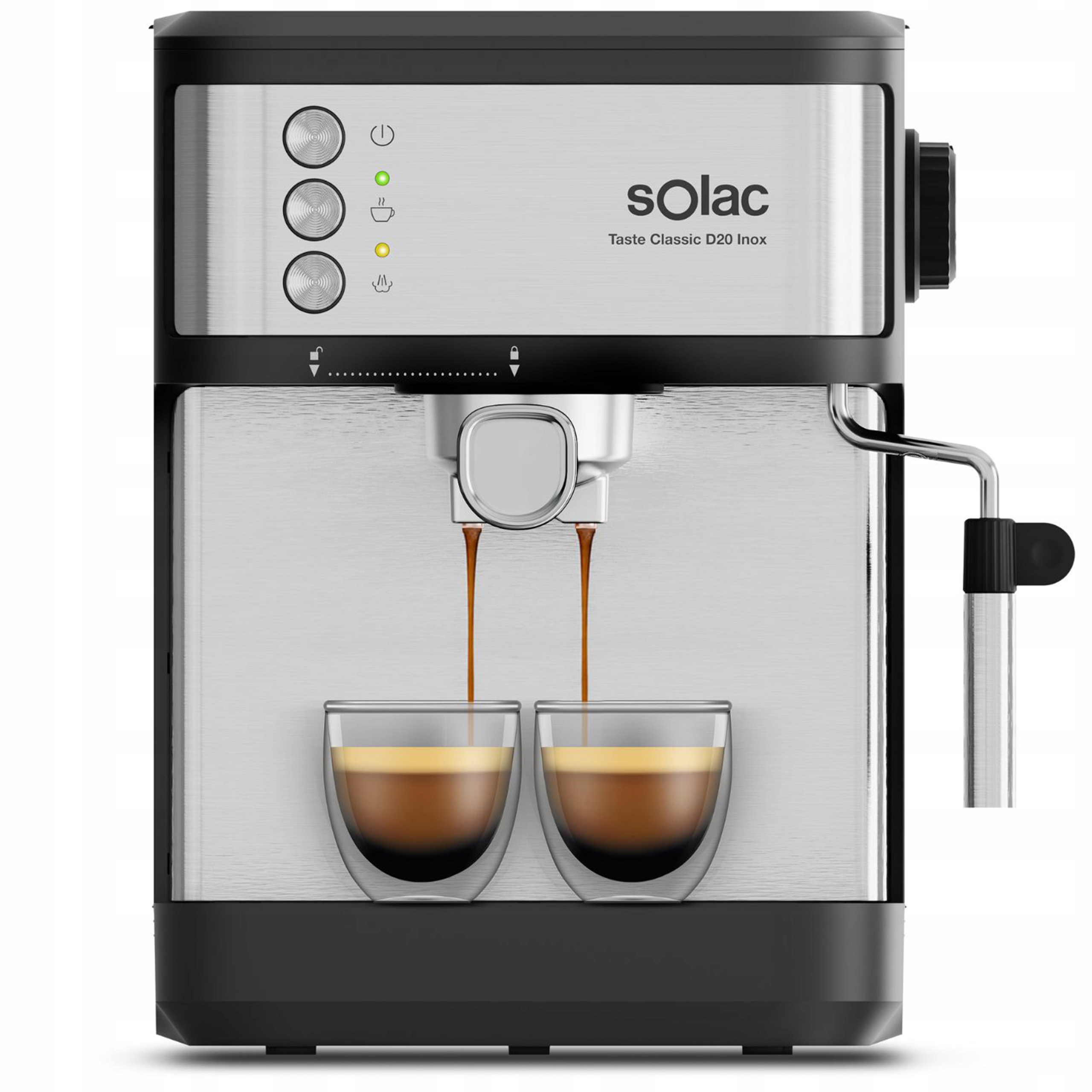 Ekspres Ciśnieniowy Do Kawy Automatyczny Kolbowy 20BAR 850W Spieniacz Solac