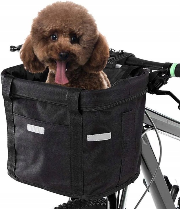KOSZ KOSZYK ROWEROWY NA KIEROWNICĘ ROWERU METALOWY DUŻY SKŁADANY TORBA 10L Szerokość produktu 34 cm