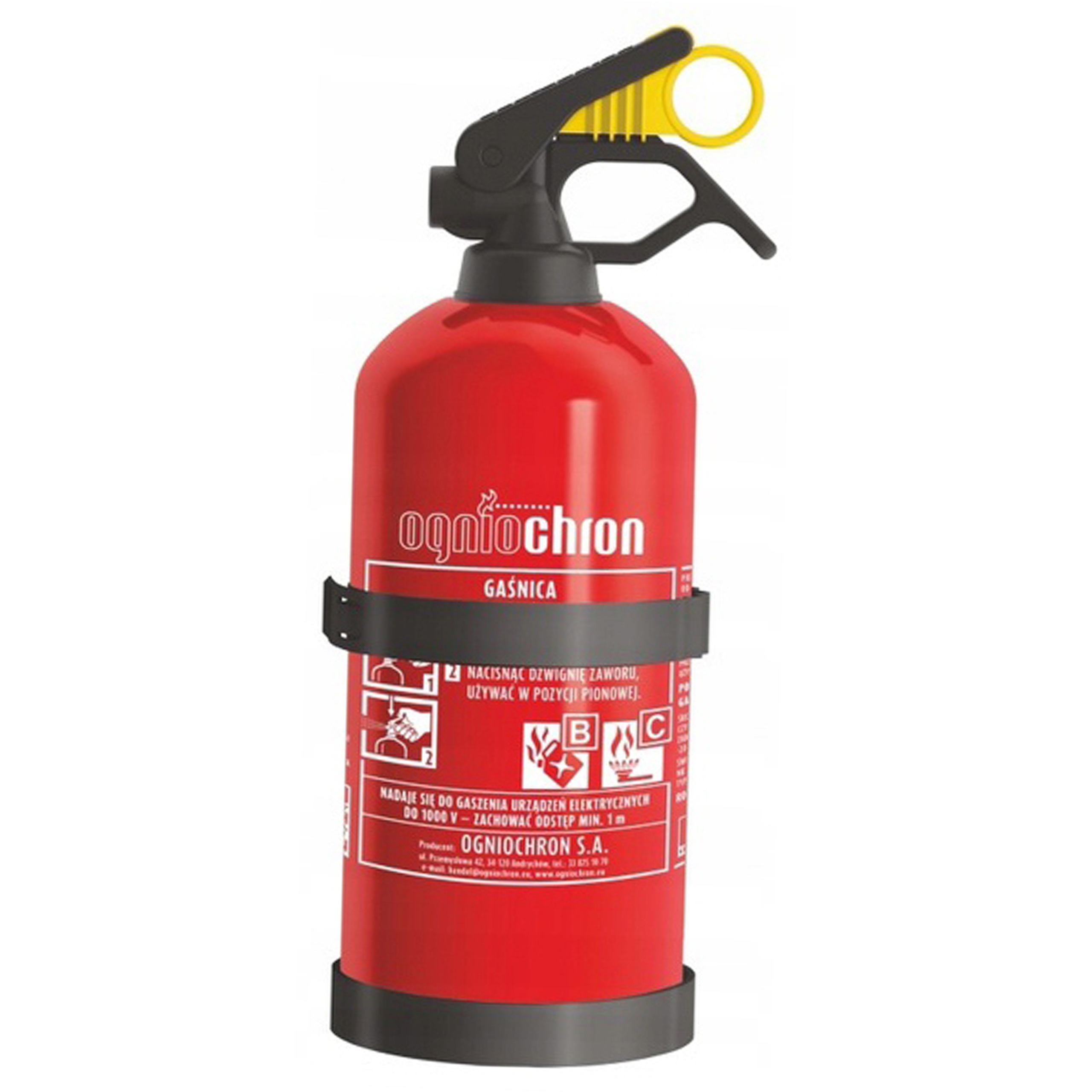 OGNIOCHRON GAŚNICA PROSZKOWA 1kg BC + UCHWYT