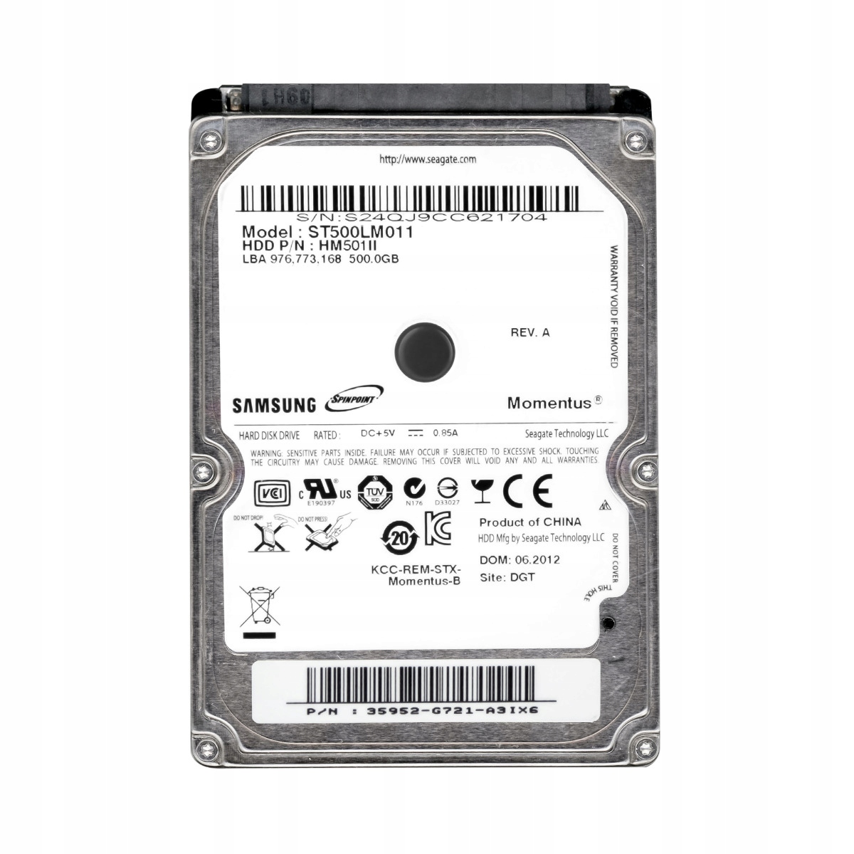 Samsung 500GB 5.4K 8MB Sata II 2.5'' ST500LM011