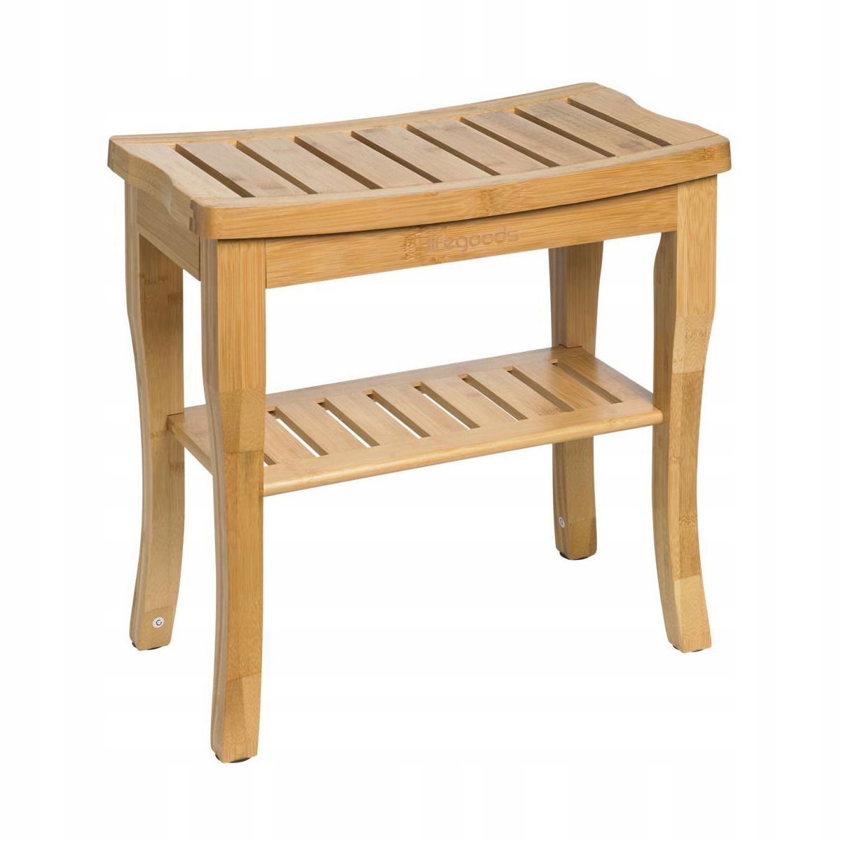 Kúpeľňová stolička Stolička pod sprchu Bambusová lavička s poličkou Evg LBA-02