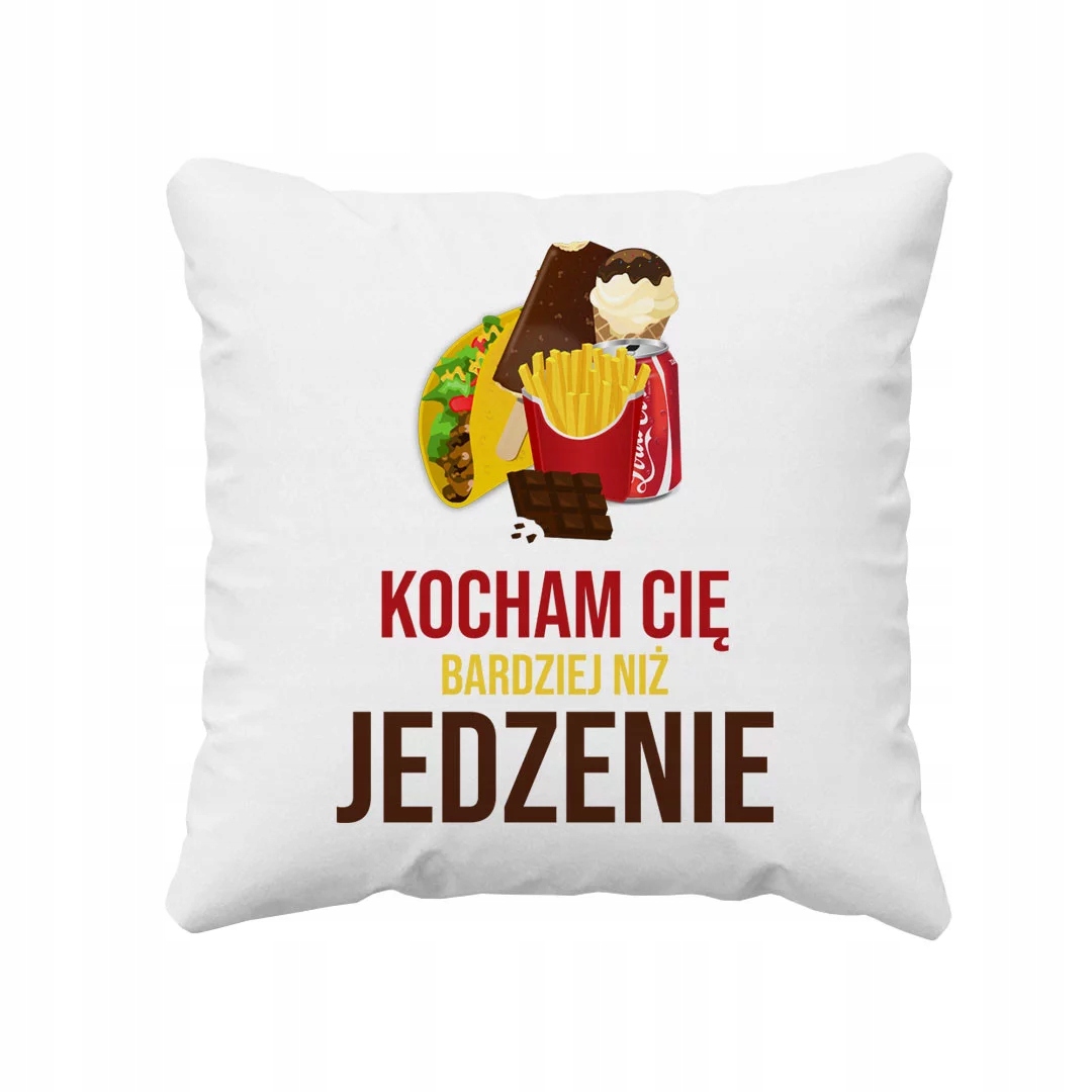 

Poduszka Dla Par Kocham Cię bardziej niż jedzenie
