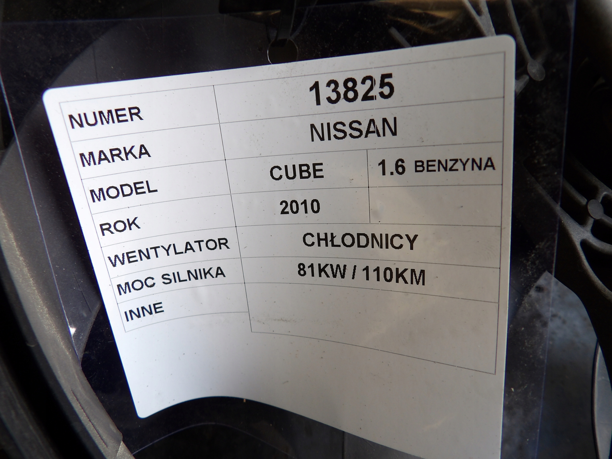 Nissan Cube Z12 ventilátor chladiče 1,6B